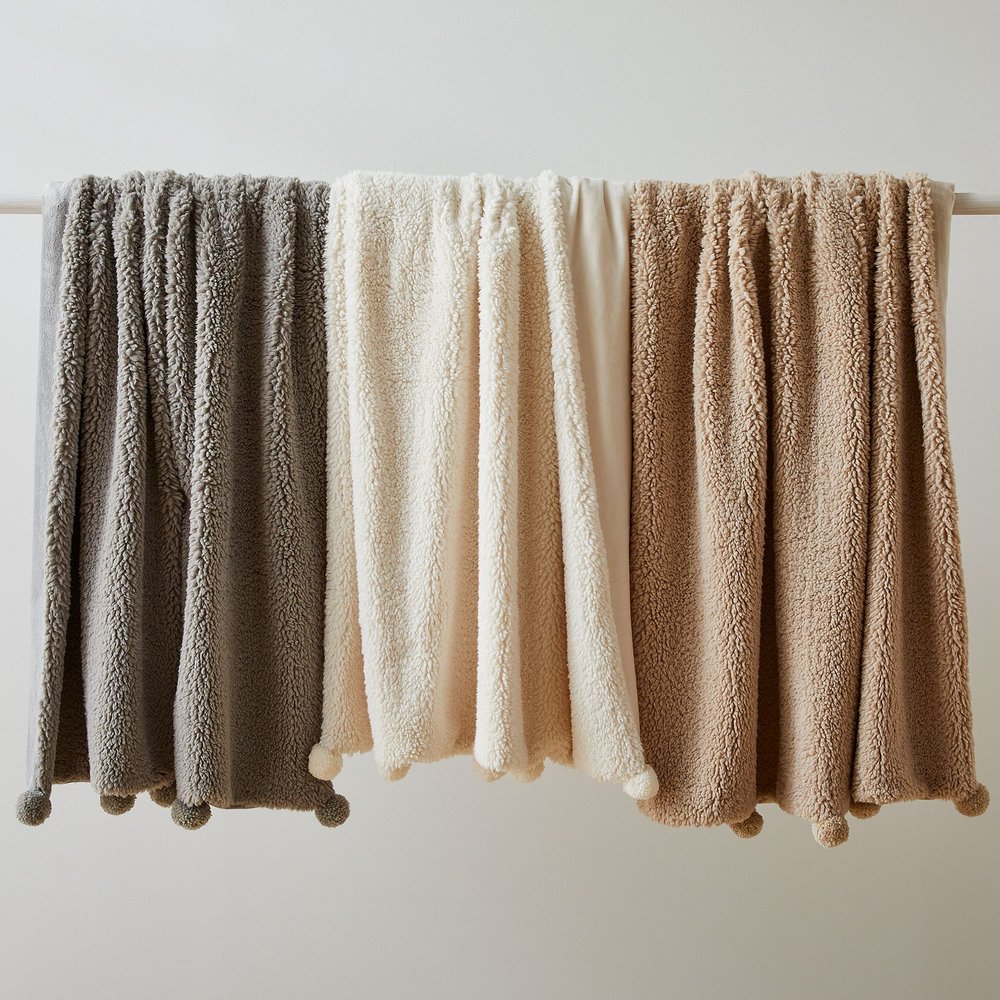 West Elm - St. Jude Sherpa Pom Pom Throw