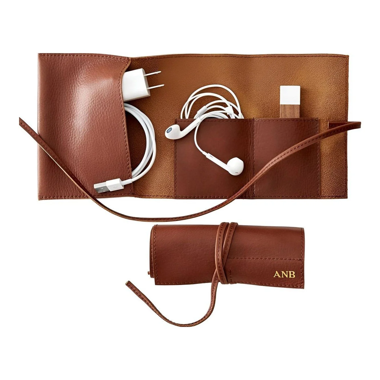 Mark &amp; Graham - Leather Charger Roll Up