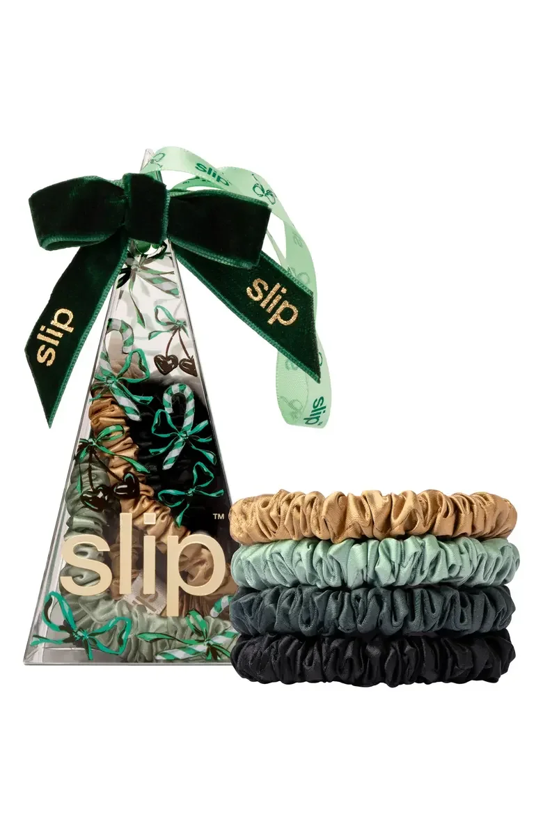 SLIP - Pure Silk 4-Pack Skinny Scrunchie Ornament
