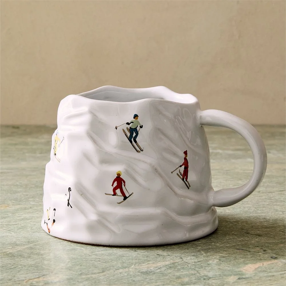 West Elm - St. Jude Holiday Skiers Stoneware Figural Mug