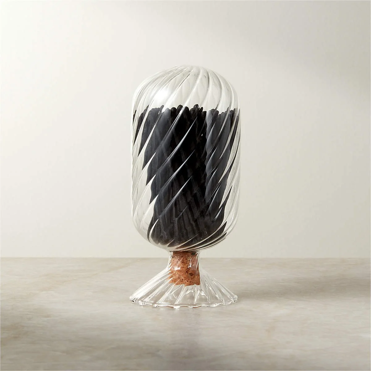 *CB2 - Small Glass Cloche with Black Matches