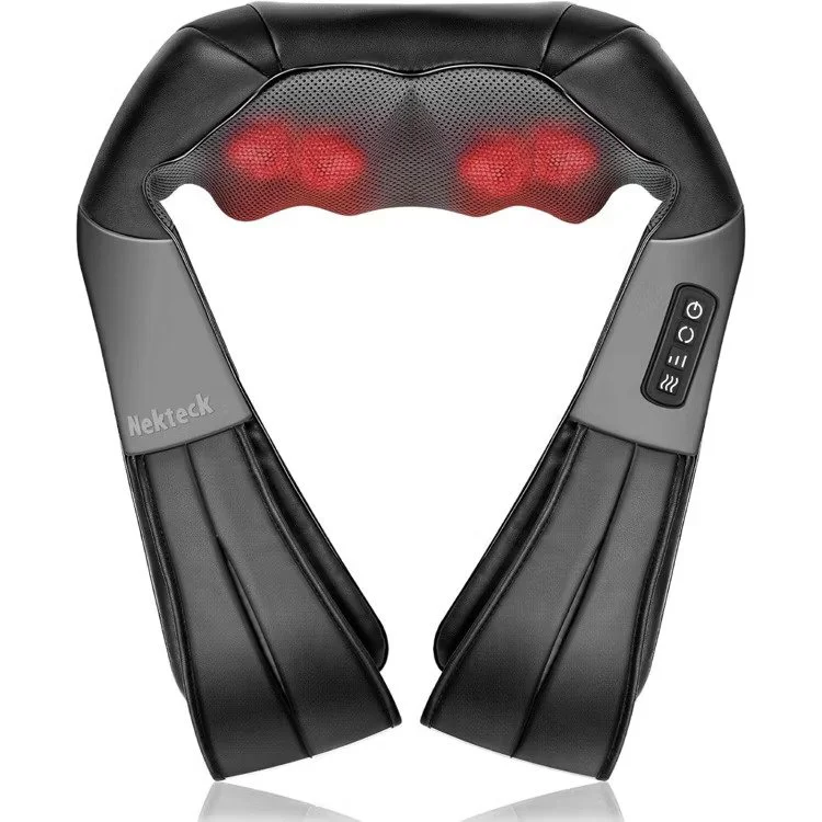 Nekteck Shiatsu Neck &amp; Back Massager - Heat, Deep Kneading