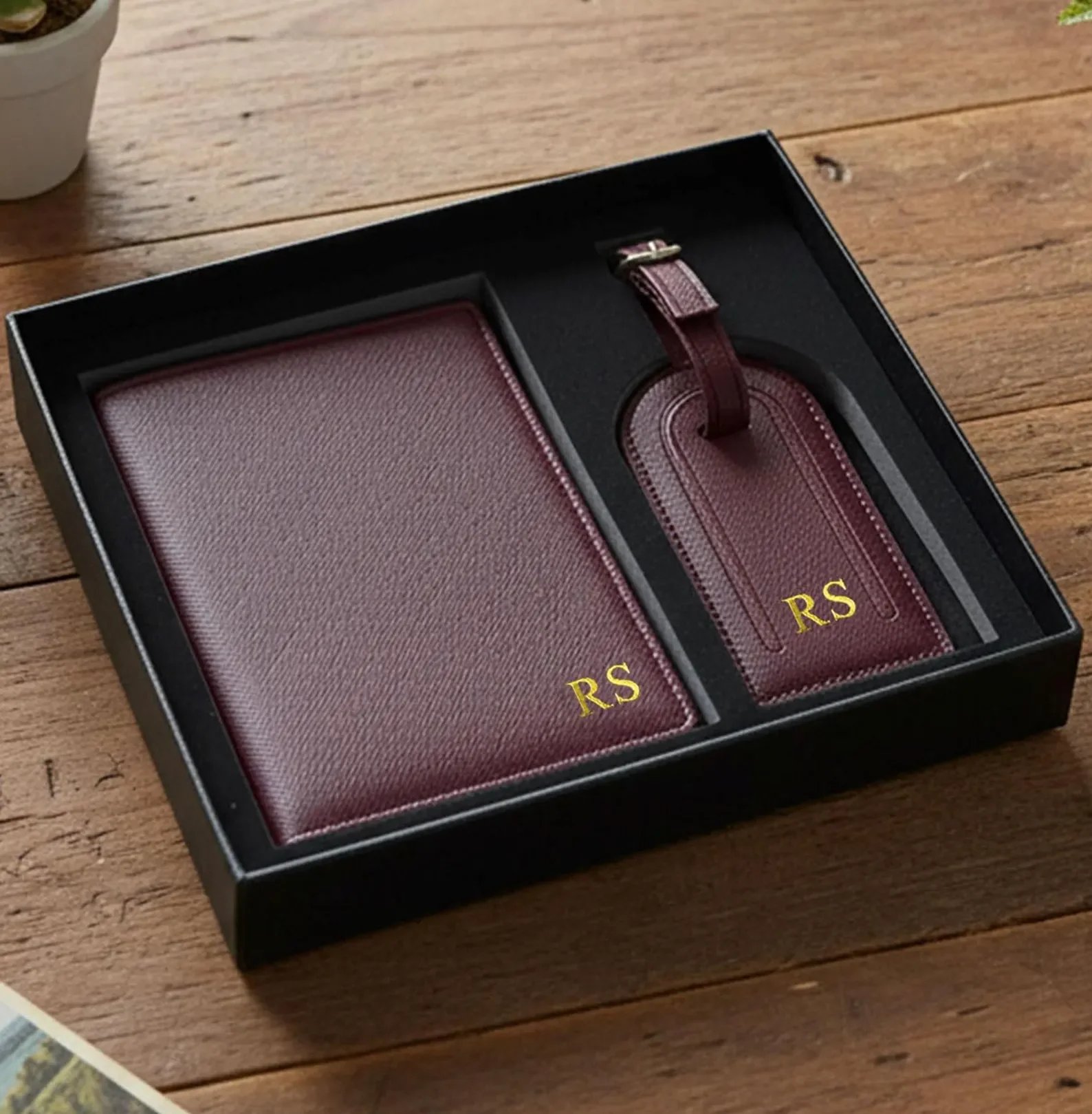 Personalized Passport Holder Gift Set, Custom Passport Holder, Newlyweds, Bridesmaid Groomsman Gift, Travel Set Accessories, Christmas Gift