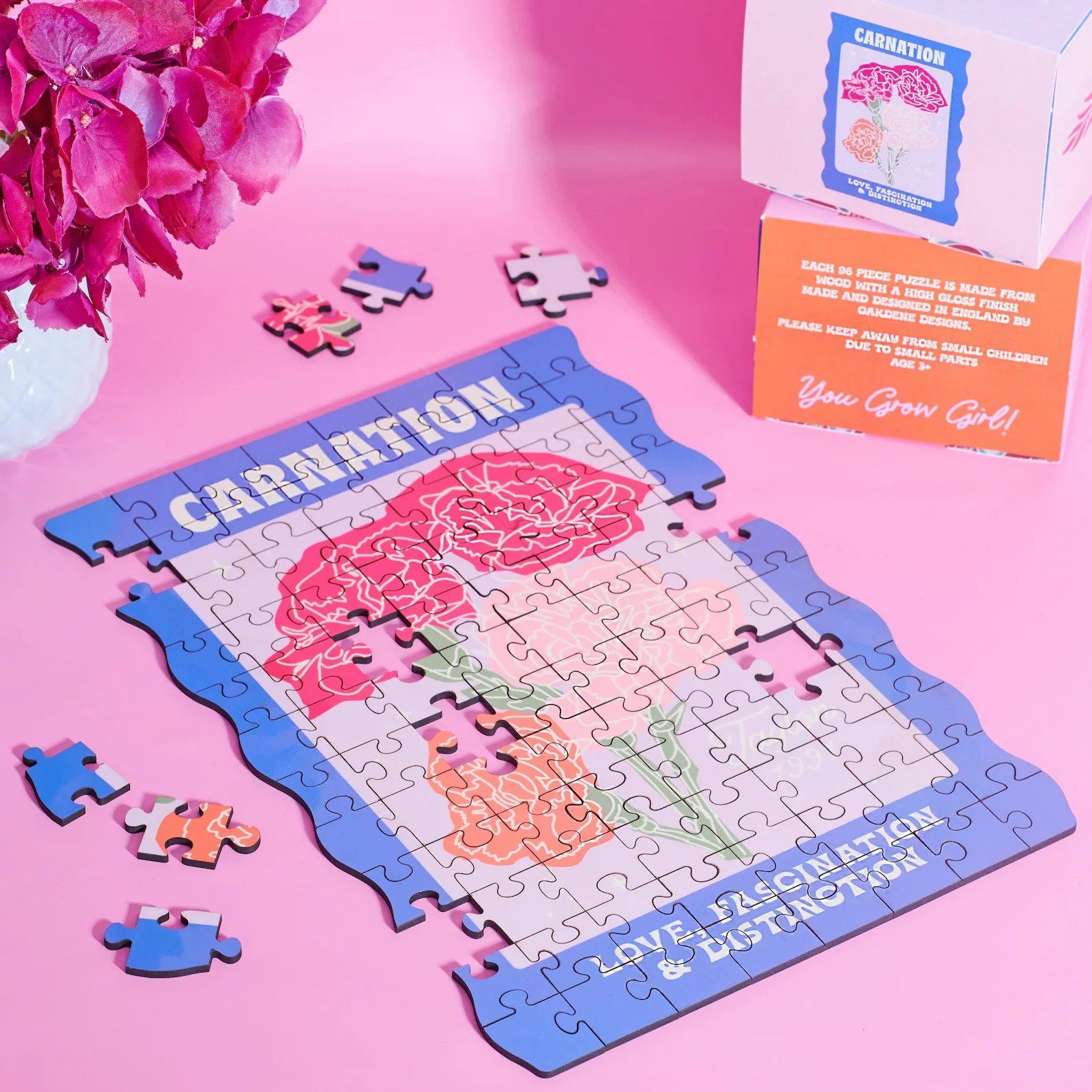 Personalized Birth Flower Wooden Puzzle