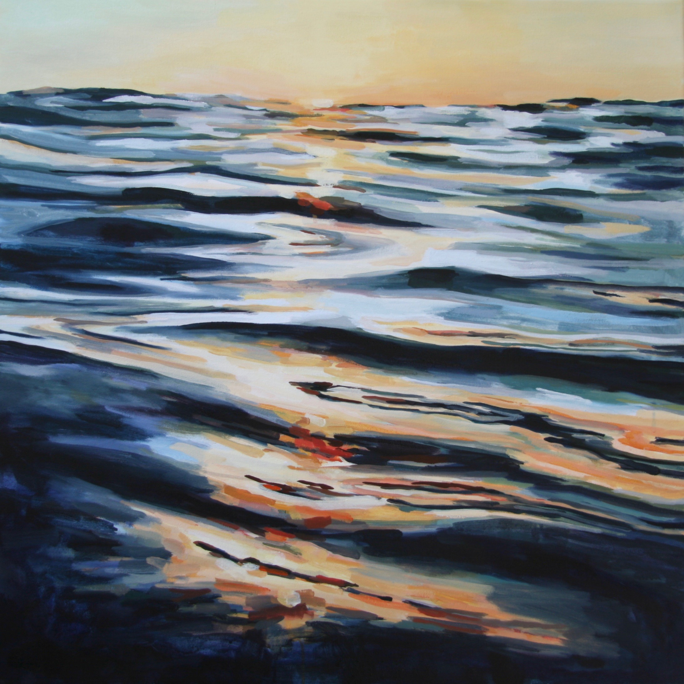 Sway. 2016. 30" x 30", water soluble oil on canvas. 