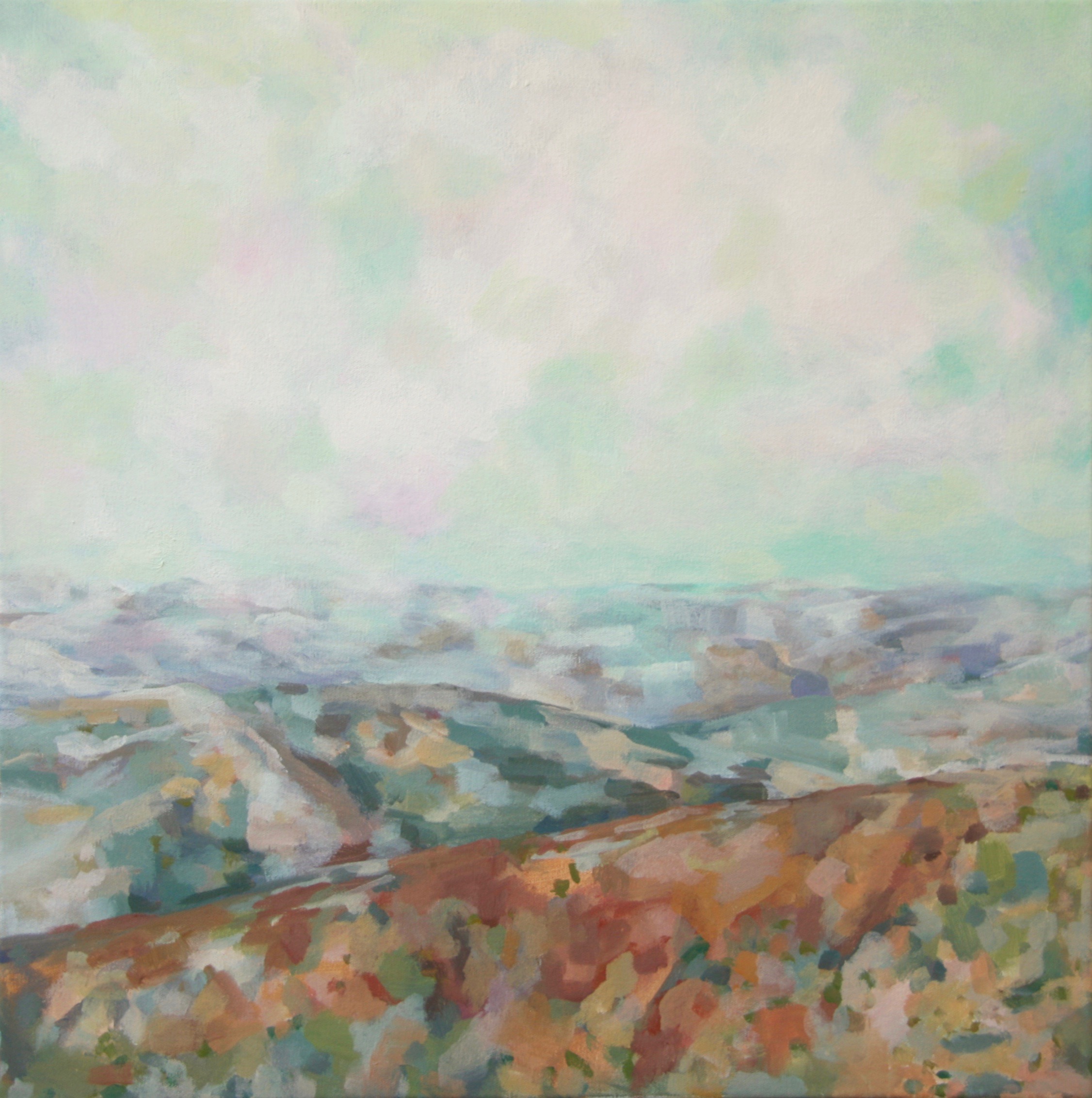Haze I. 2016. 24" x 24", water soluble oil on canvas
