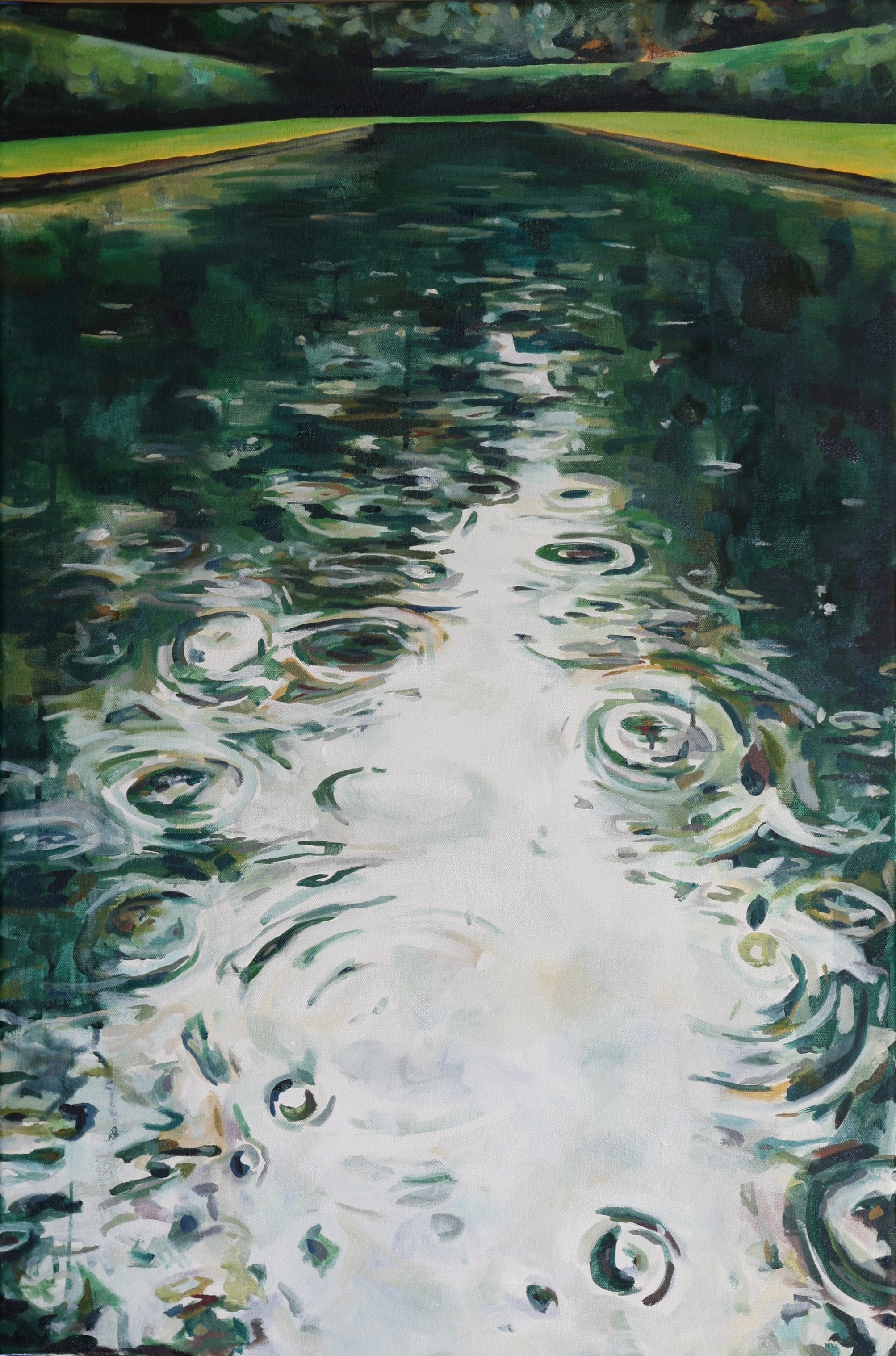 'Reflection Pool II', 20" x 30", water soluble oil on canvas