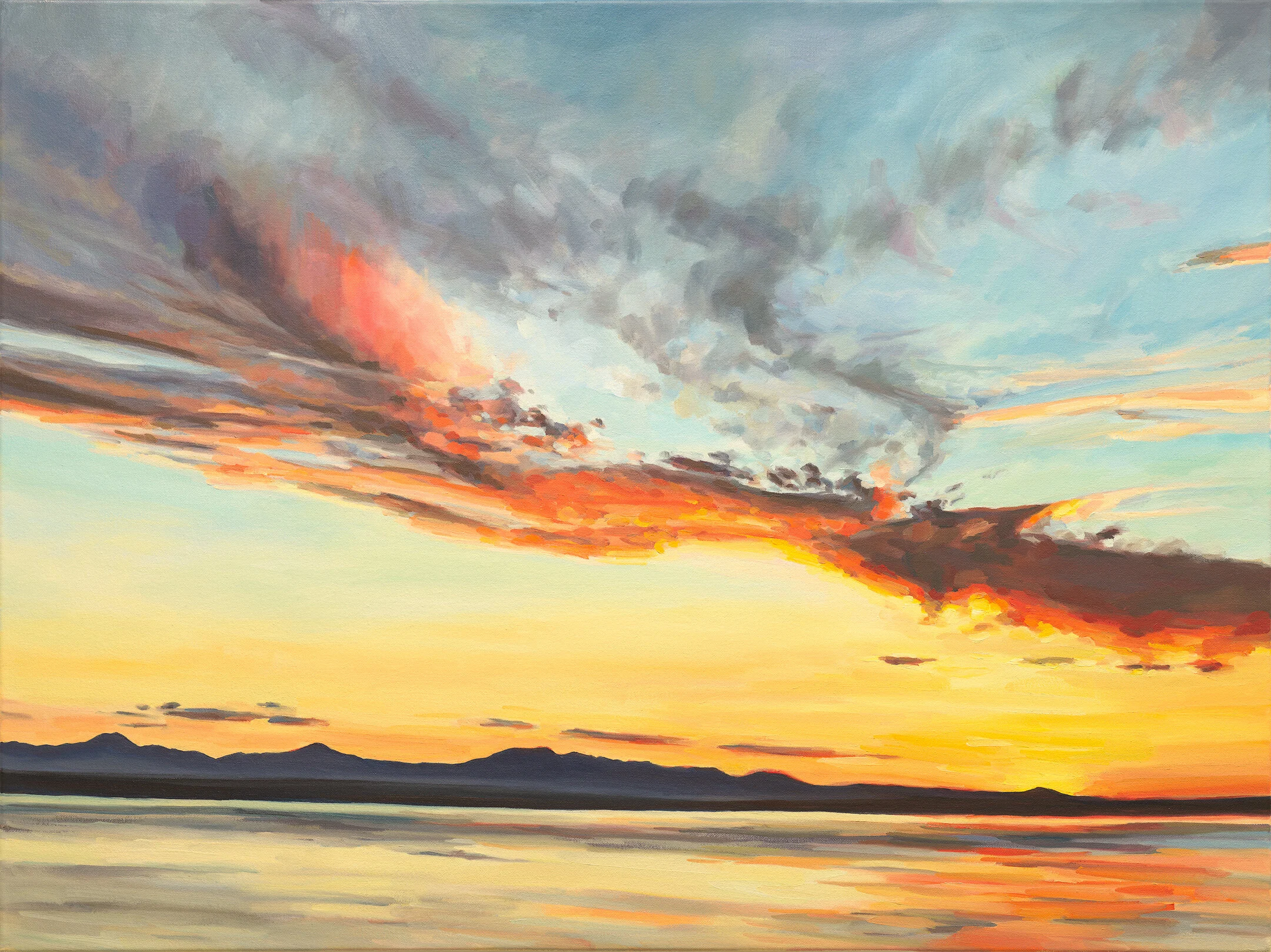 ‘Alight’ 2019 40” x 30” water soluble oil on canvas sold