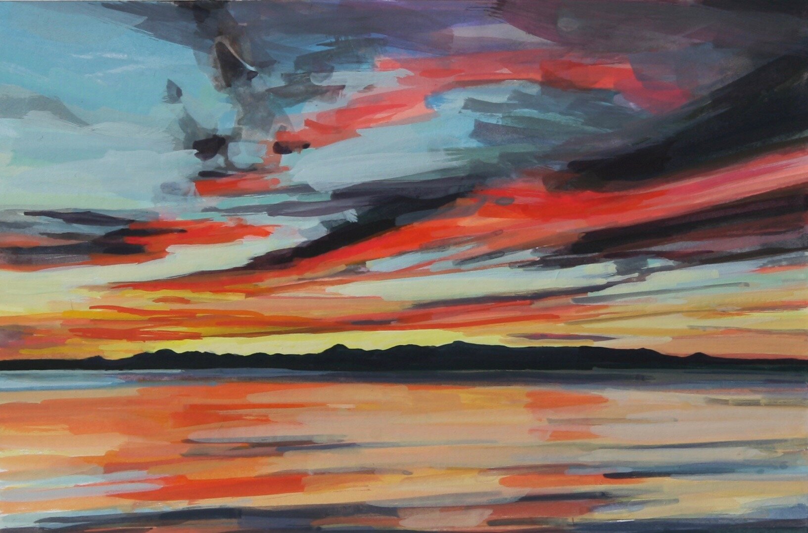 ‘Dayglow’ 2019 6” x 4” gouache on paper sold