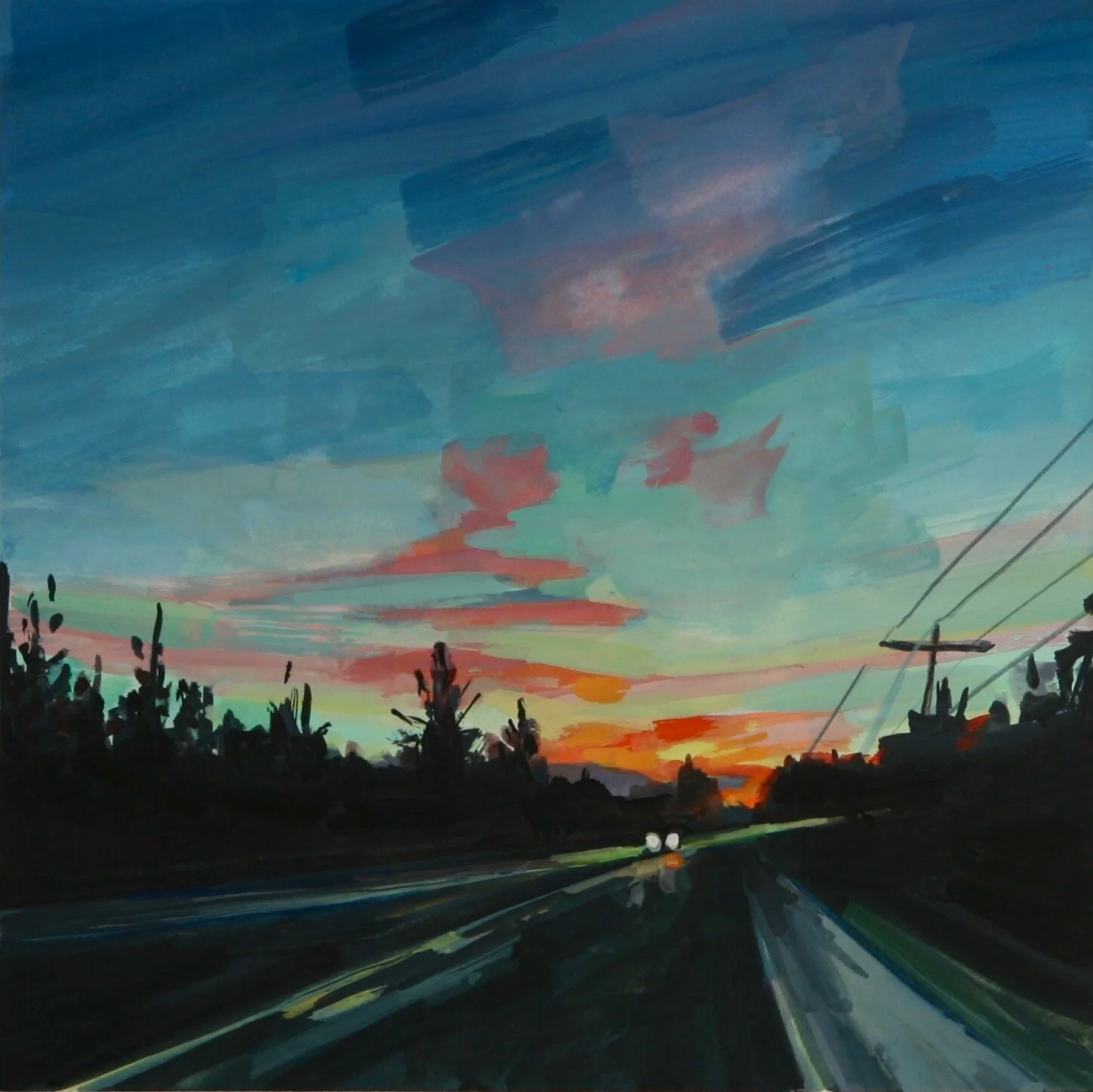 ‘Departure’ 2019 4” x 4” gouache on paper sold