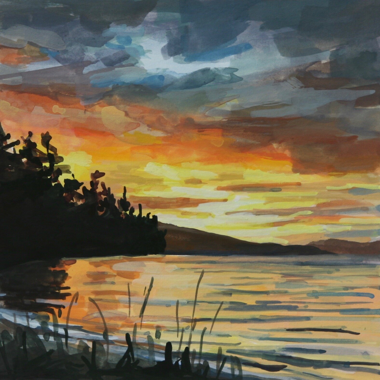 ‘Oak Bay’ 2019 4” x 4” gouache on paper sold