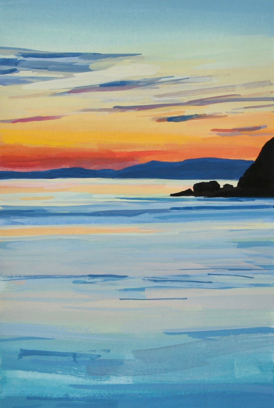 ‘Chromatic Glow’ 2019 4” x 6” gouache on paper sold
