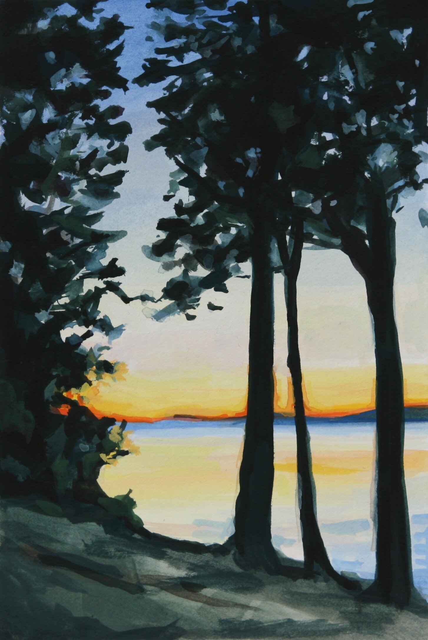 ‘Lavender Glow’ 2019 4” x 6” gouache on paper available