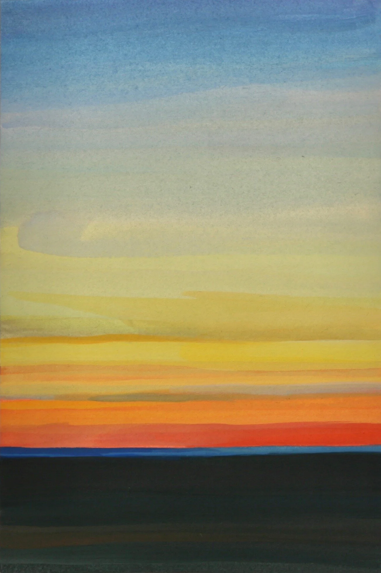 ‘Deep Blue Horizon’ 2019 4” x 6” gouache on paper available