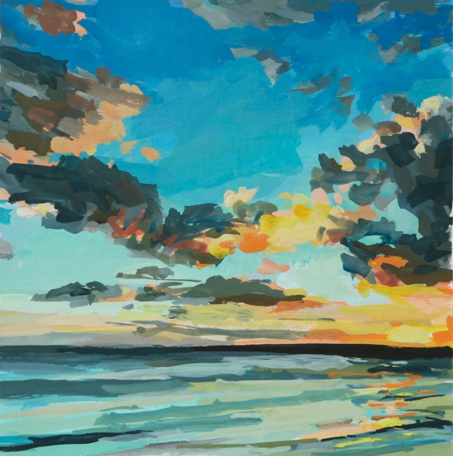 ‘Waikiki’ 2019 4” x 4” gouache on paper sold