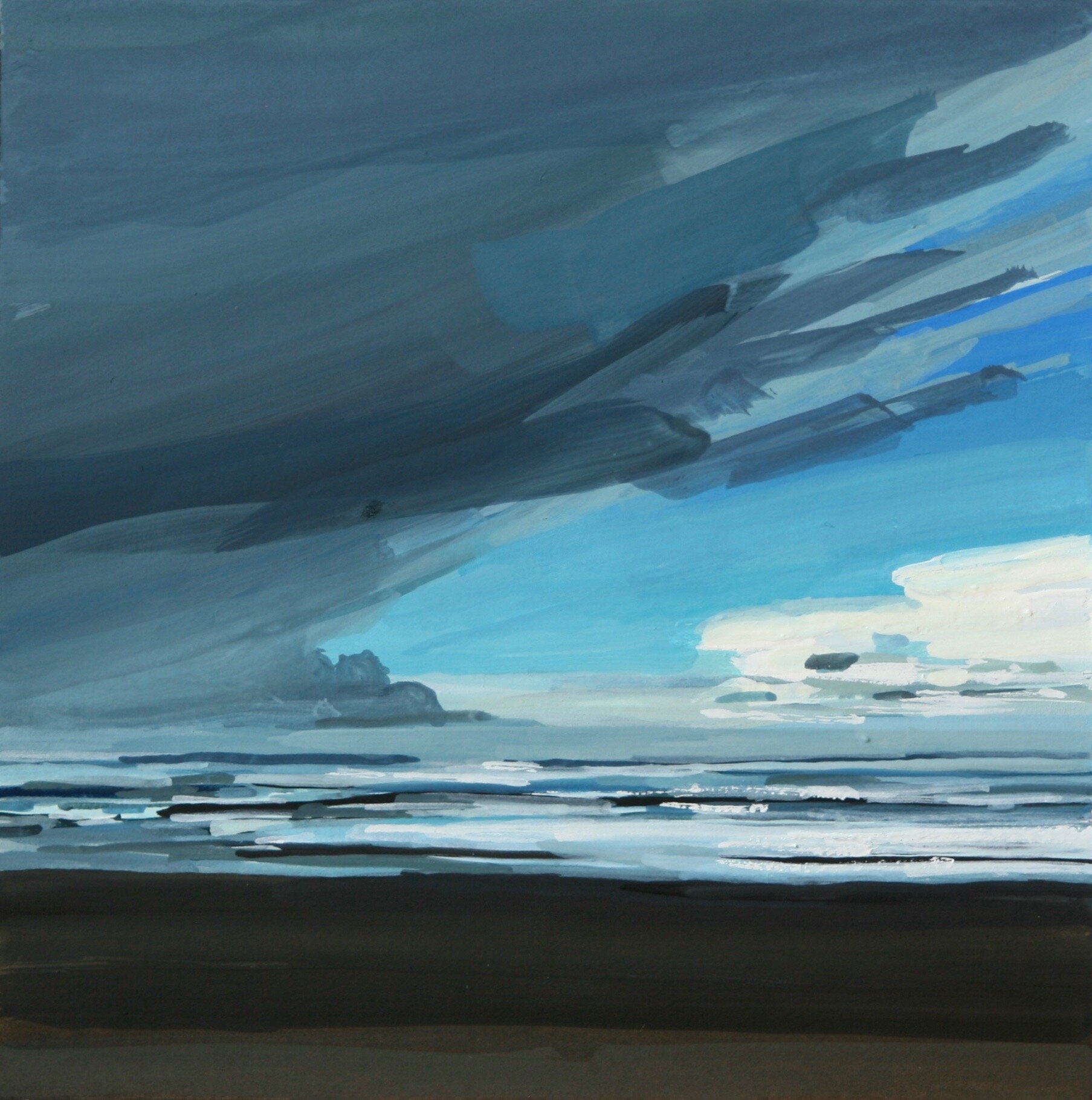‘Coastal Front’ 2019 4” x 4” gouache on paper sold