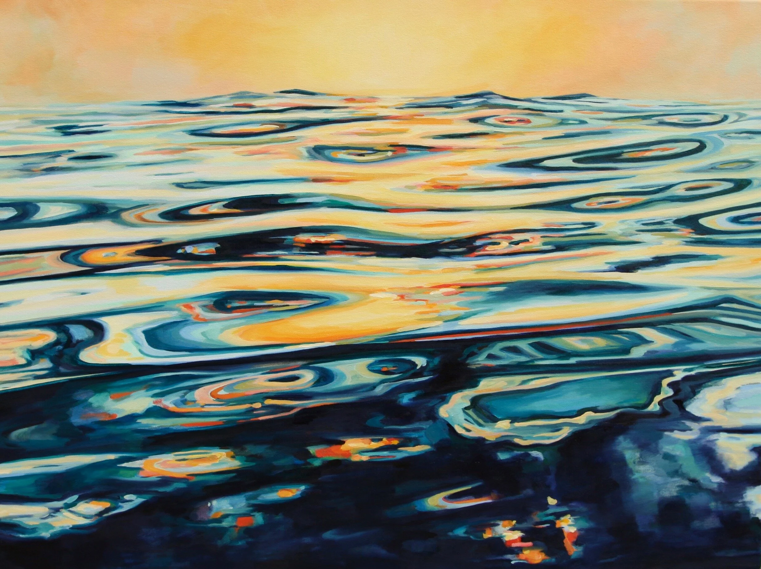 ‘Aglow’ 2018 40” x 30” water soluble oil on canvas sold