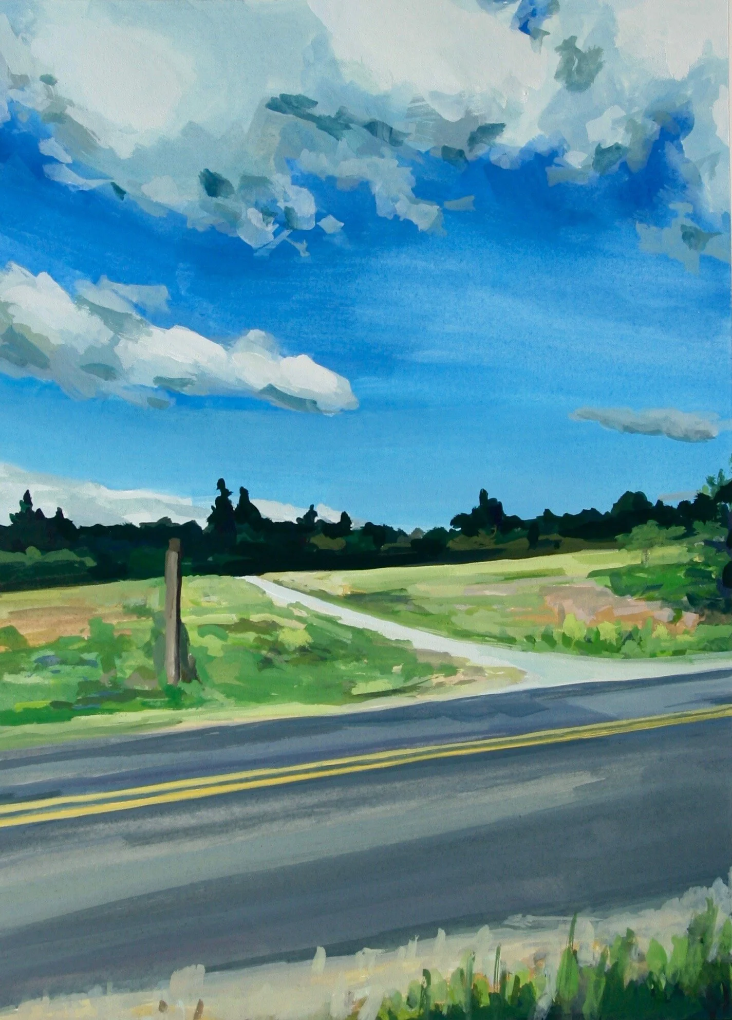 ‘Weaver Road - June’ 2018 9” x 12” gouache on paper sold