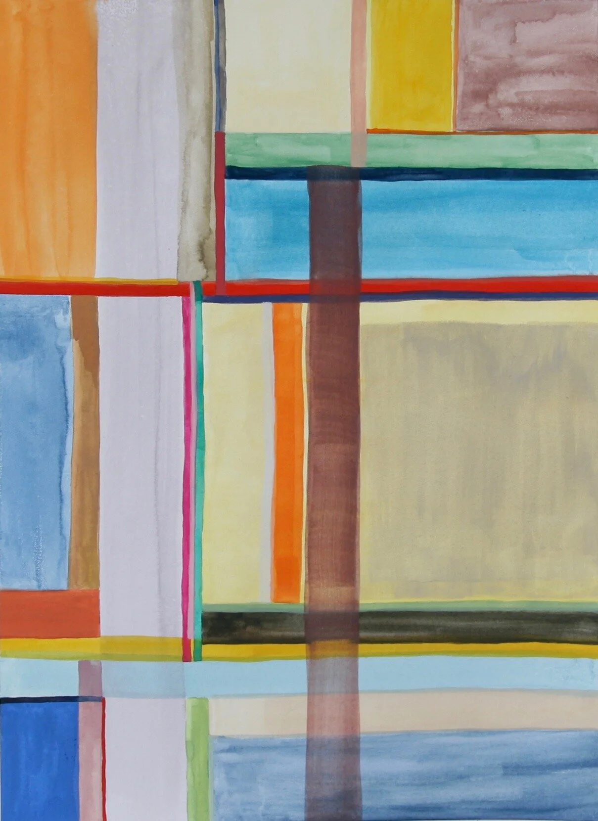 ‘Sunset Grid IV’ 9” x 12” gouache on paper available