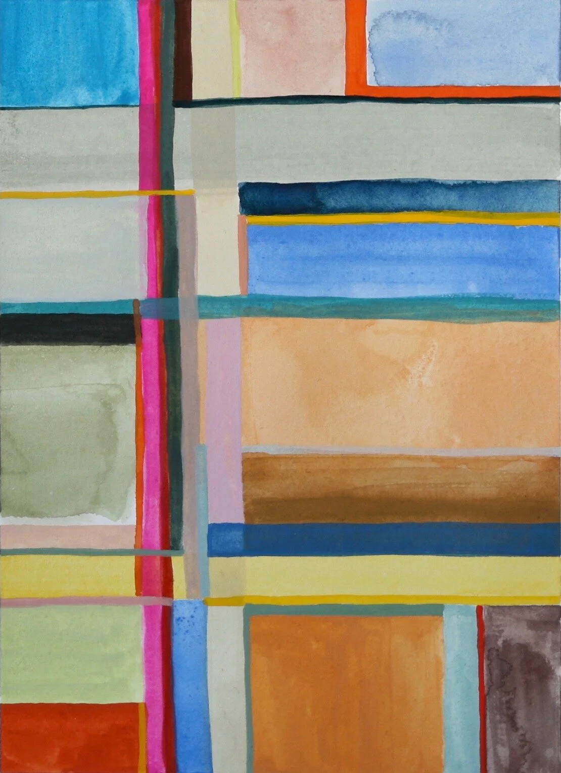 ‘Sunset Grid V’ 2018 6” x 8” gouache on paper available