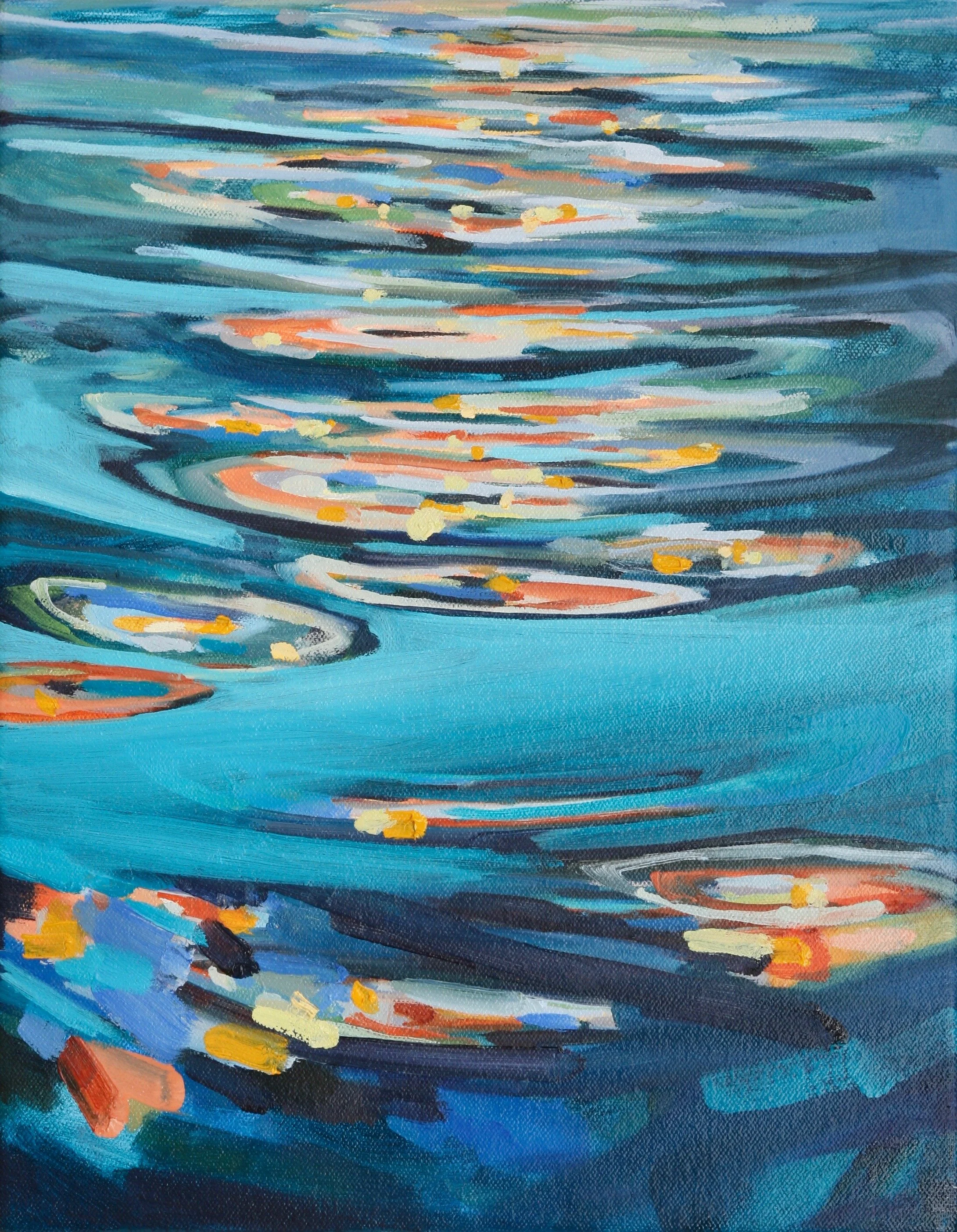 ‘Plunge’ 2018 11” x 14” water soluble oil on canvas available
