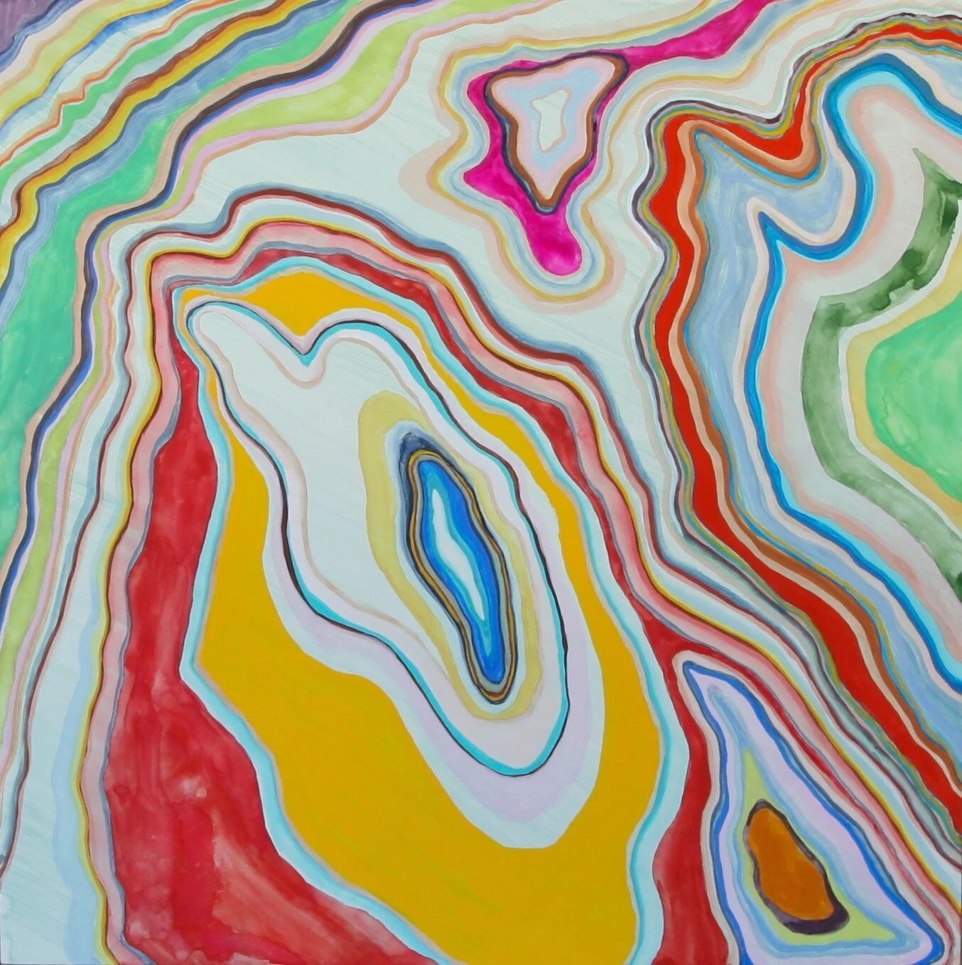 ‘Chromatic Contours’ 2017-2018 12” x 12” gouache on claybord panel