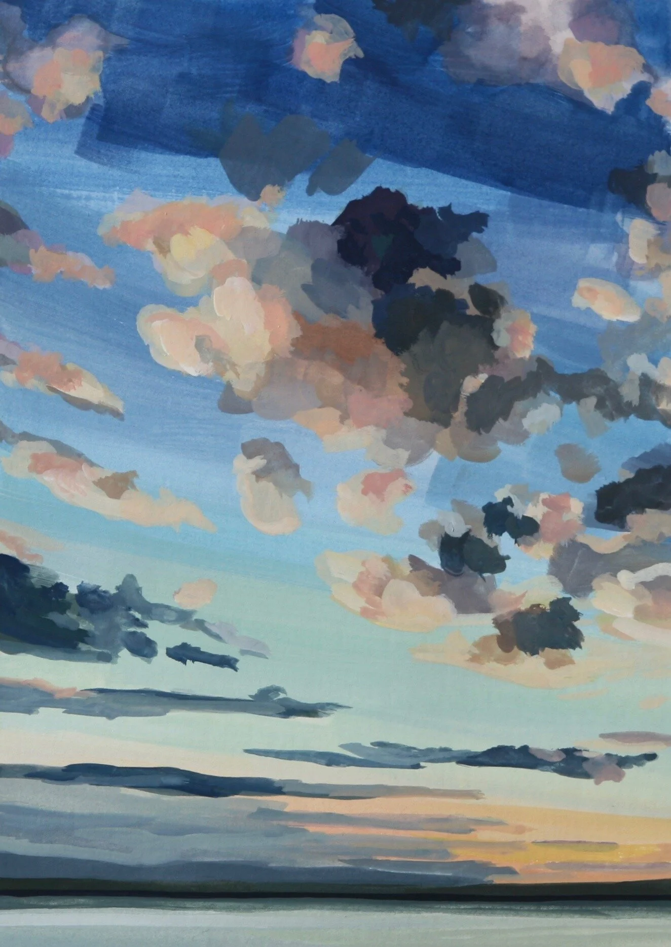 ‘Cheetah Spotted Sky’ 2018 6” x 8” gouache on paper sold