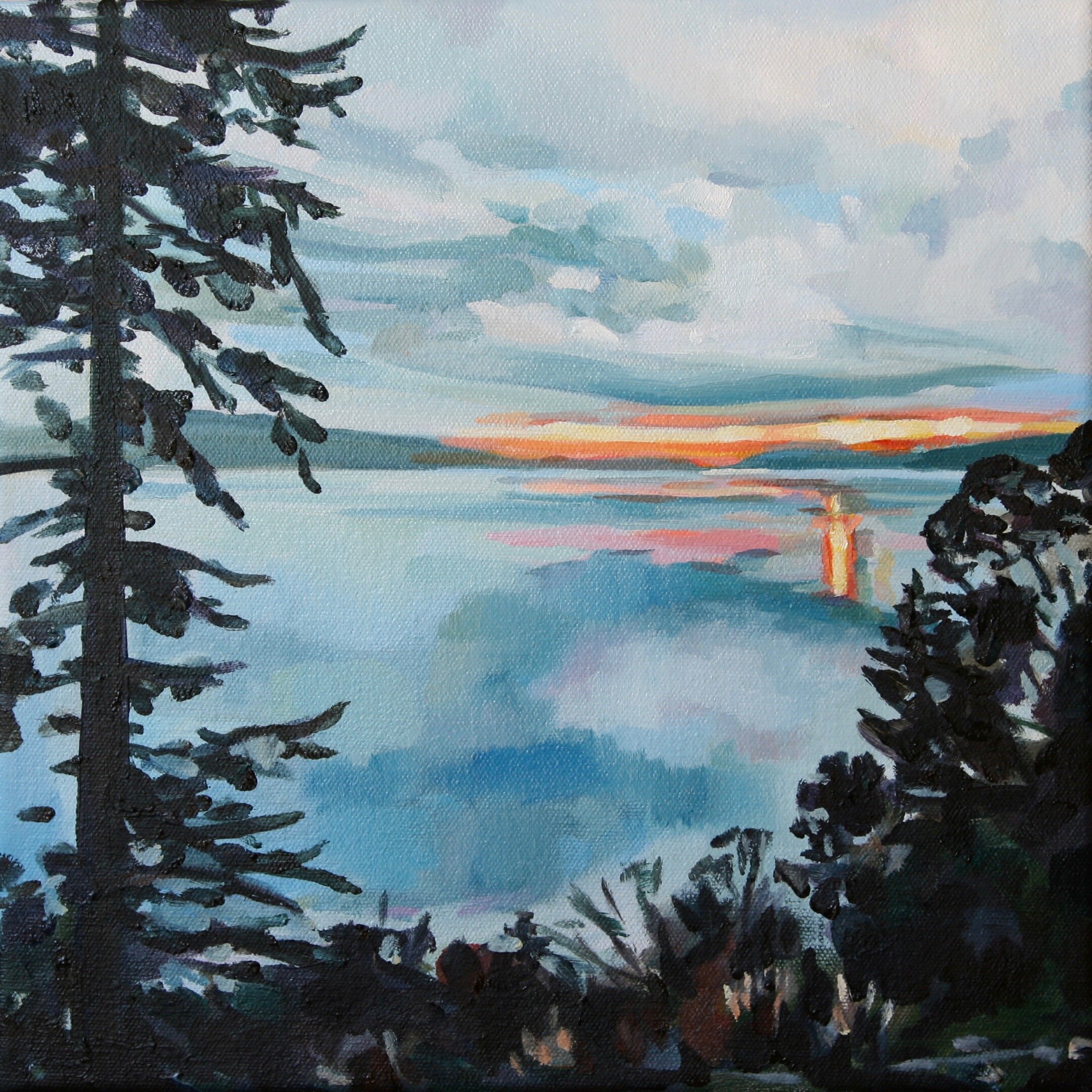 ‘Alicia’s View’ 2018 12” x 12” water soluble oil on canvas sold
