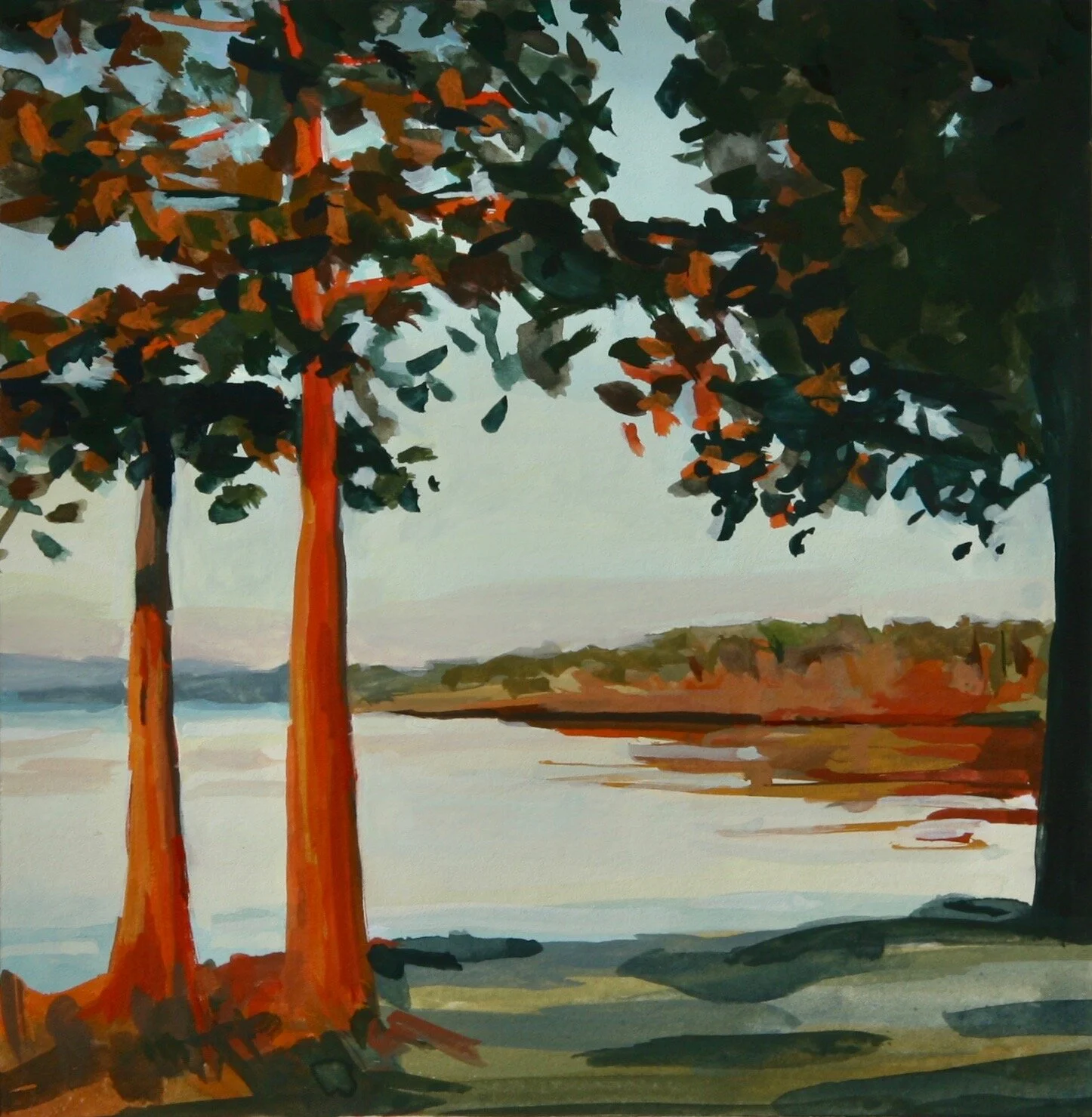 ‘Davison Head Dusk’ 2018 4” x 4” gouache on paper sold