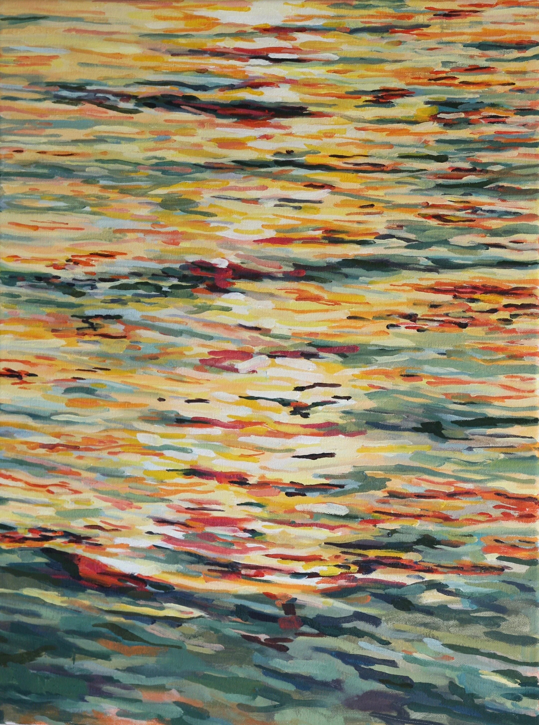 ‘Embroidered Waves’ 2016 18” x 24” water soluble oil on canvas sold