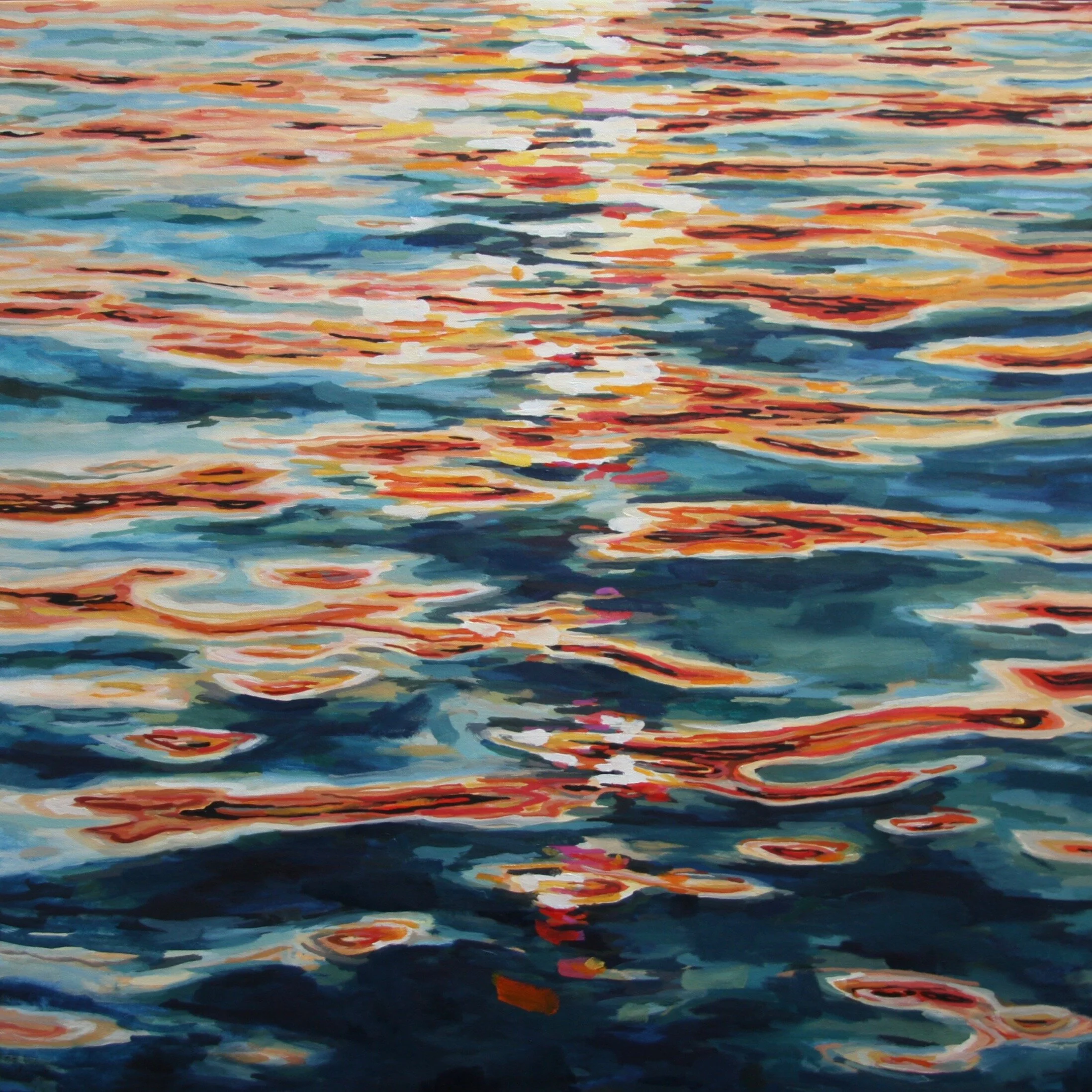 ‘Gleam III’ 2016 36” x 36” water soluble oil on canvas sold