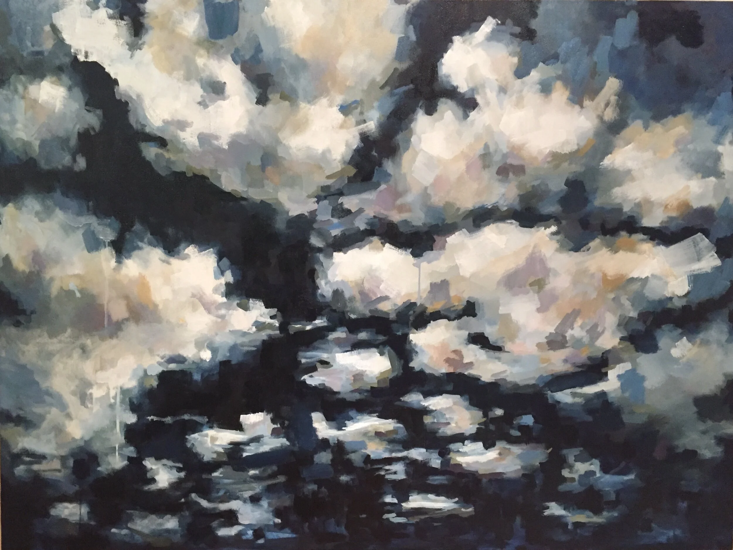 ‘Into the Night’ 2016 48” x 36” water soluble oil on canvas sold