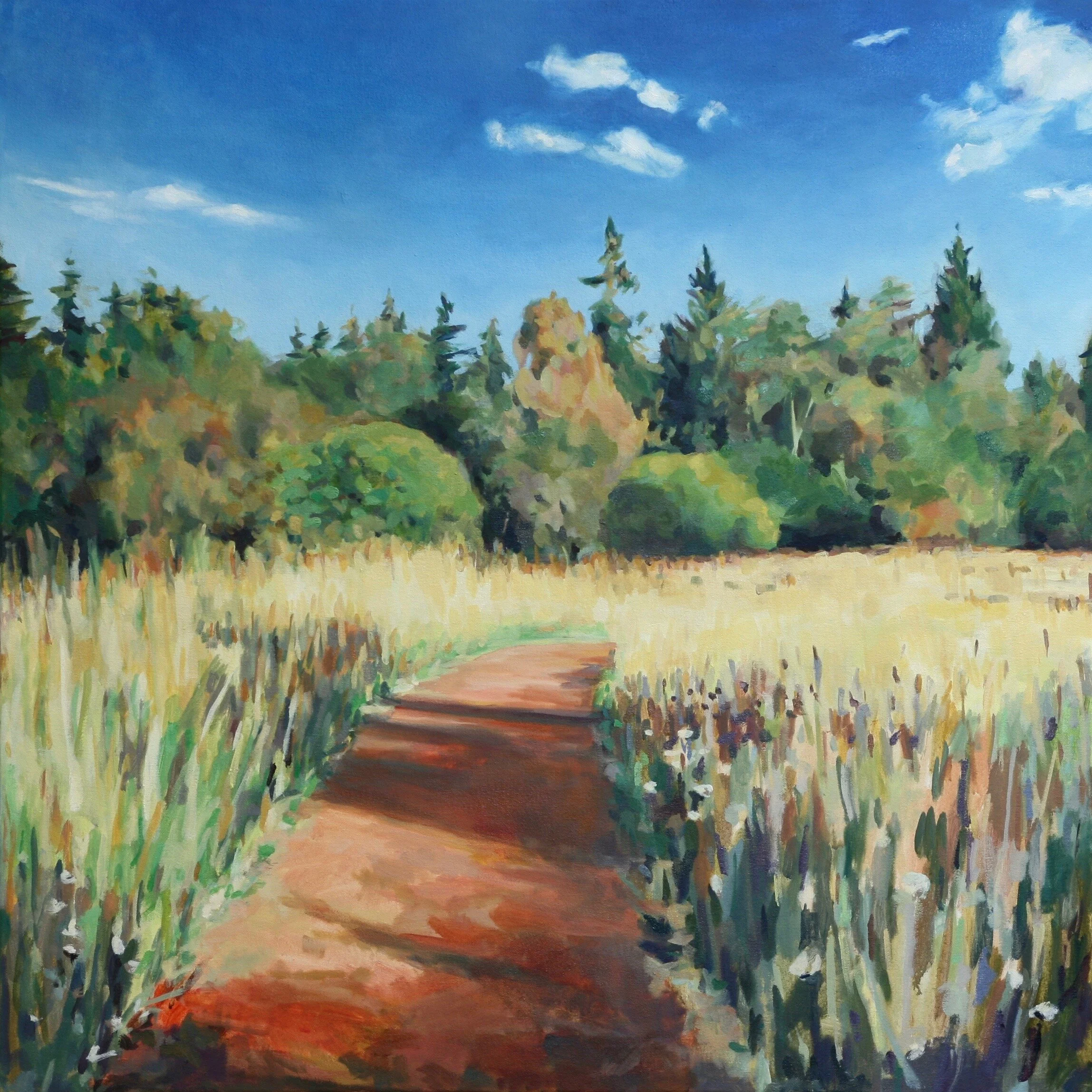 ‘Meadow Path’ 2016 36” x 36” water soluble oil on canvas available