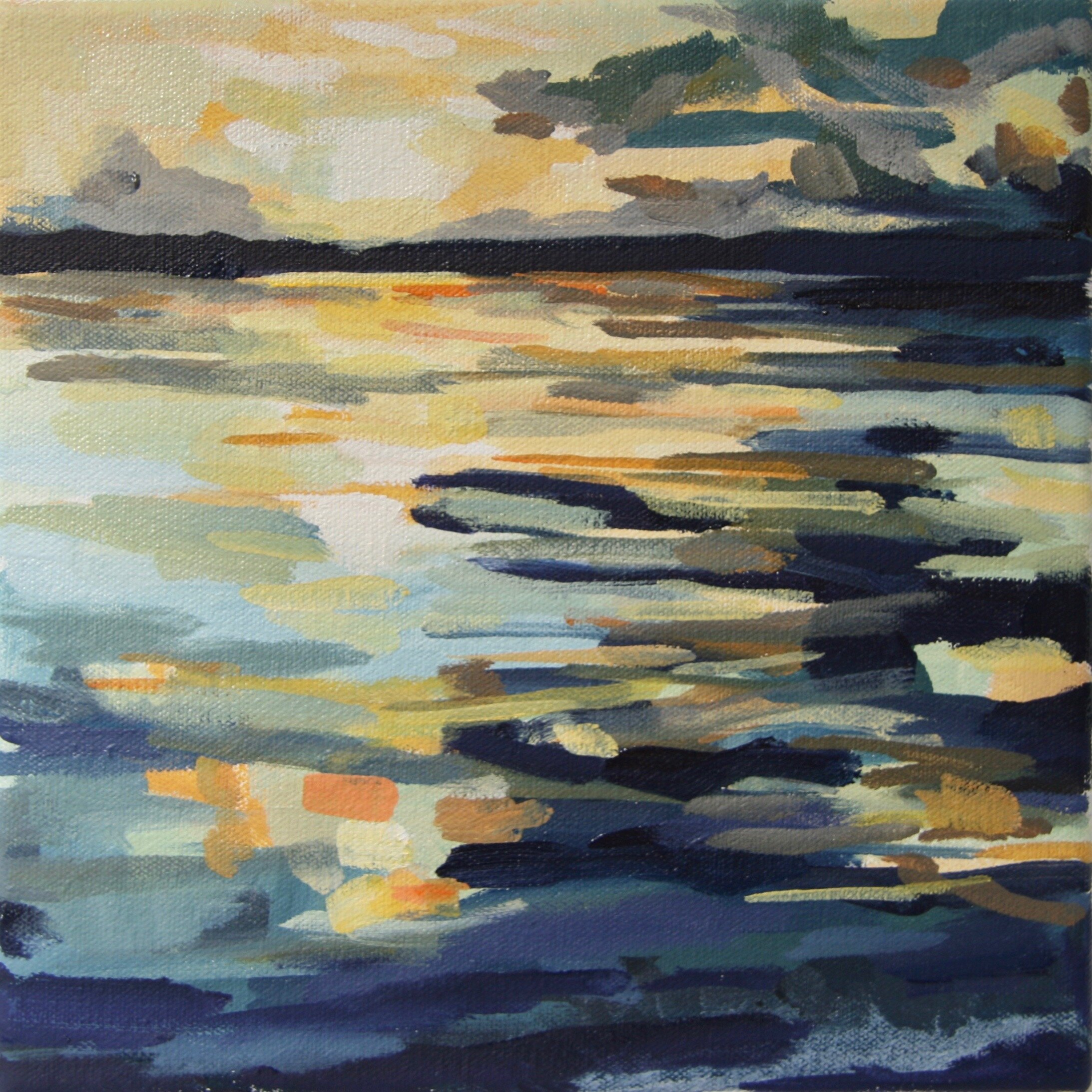 ‘Collide II’ 2015 10” x 10” water soluble oil on canvas available