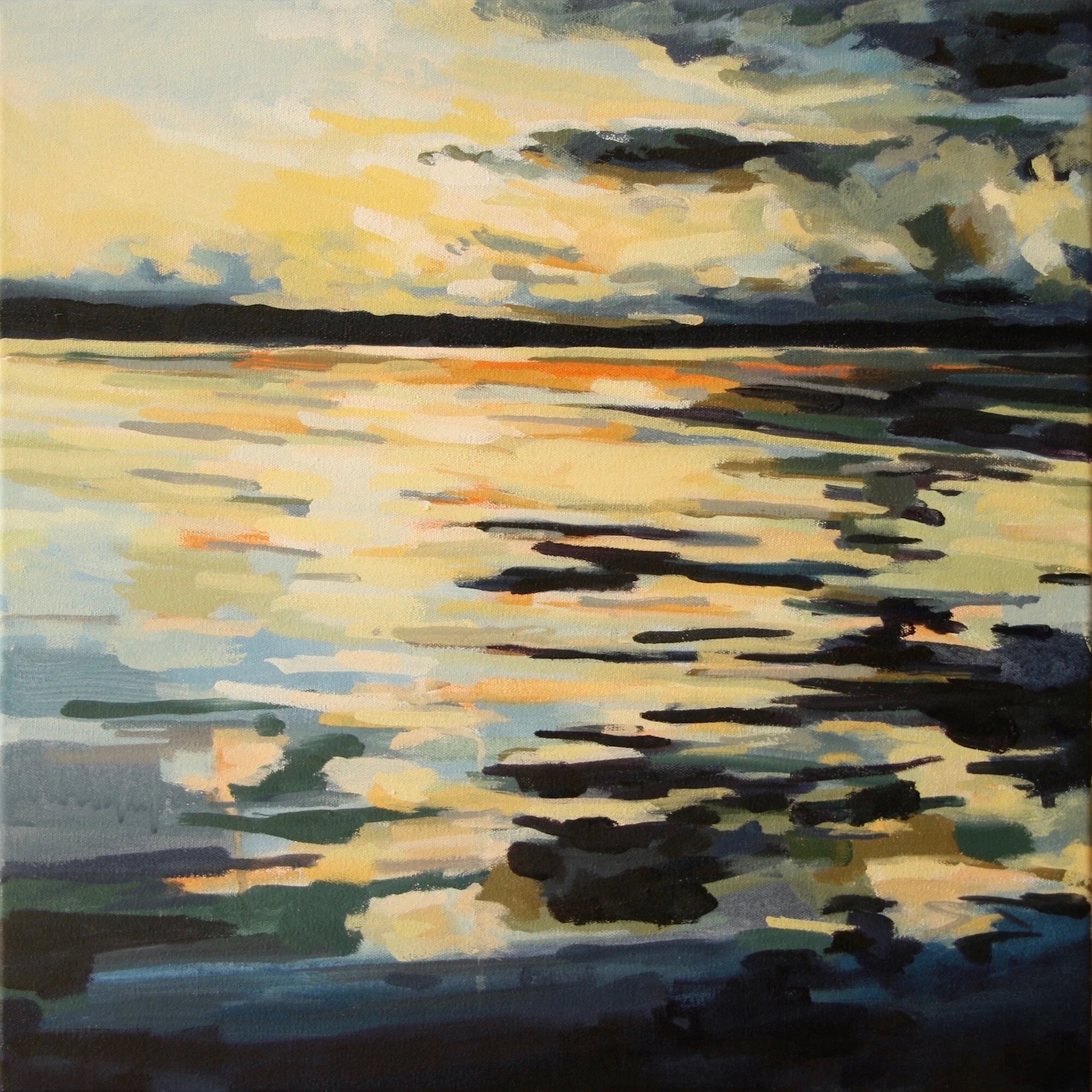 ‘Mirrored Sound’ 2015 20” x 20” water soluble oil on canvas sold