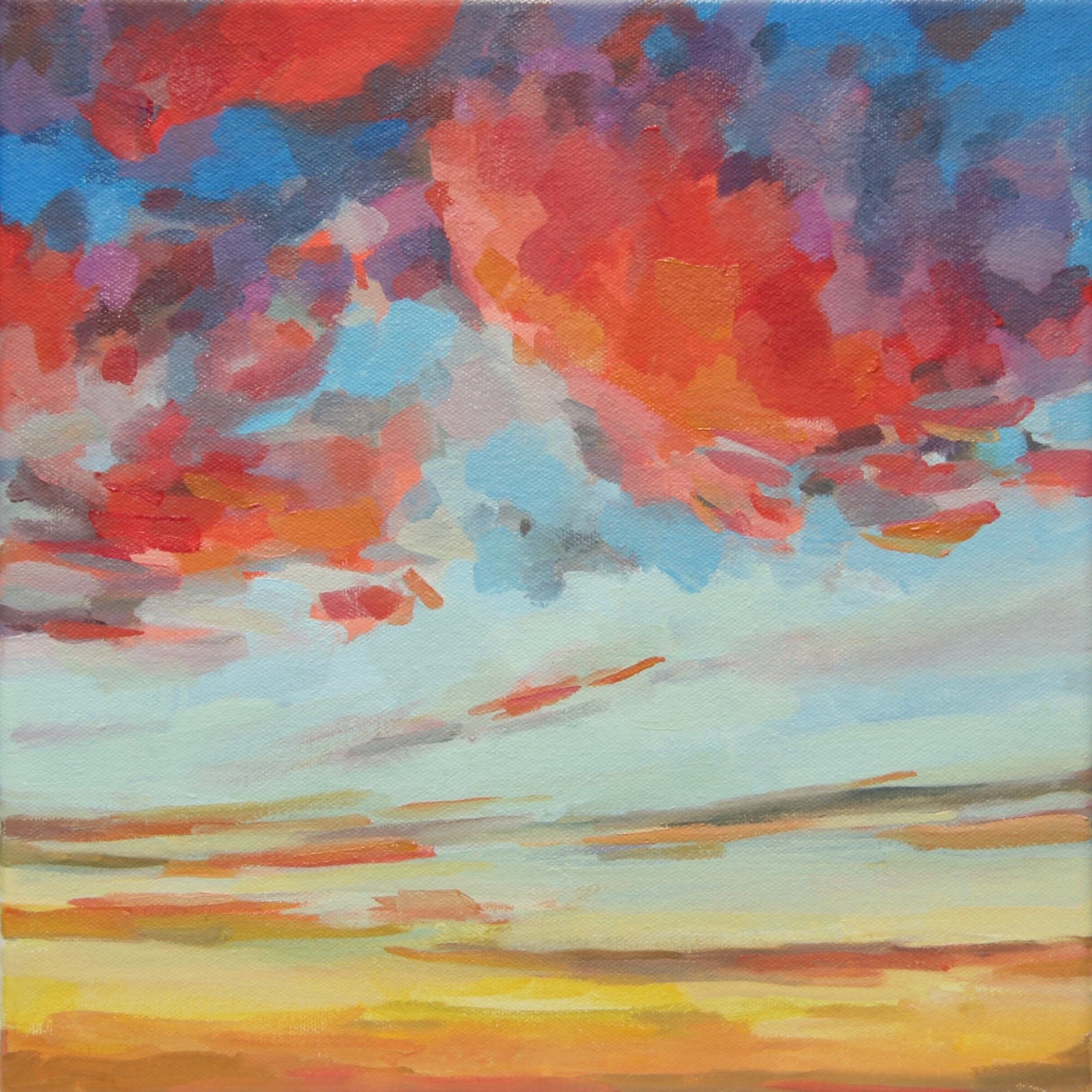 ‘Sorbet Sky’ 2015 12” x 12” water soluble oil on canvas sold