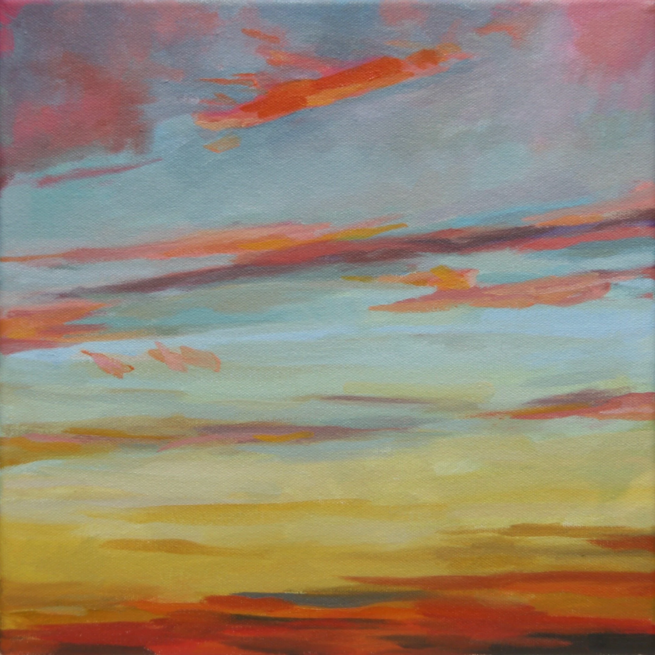 ‘Striated II’ 2015 12” x 12” water soluble oil on canvas sold