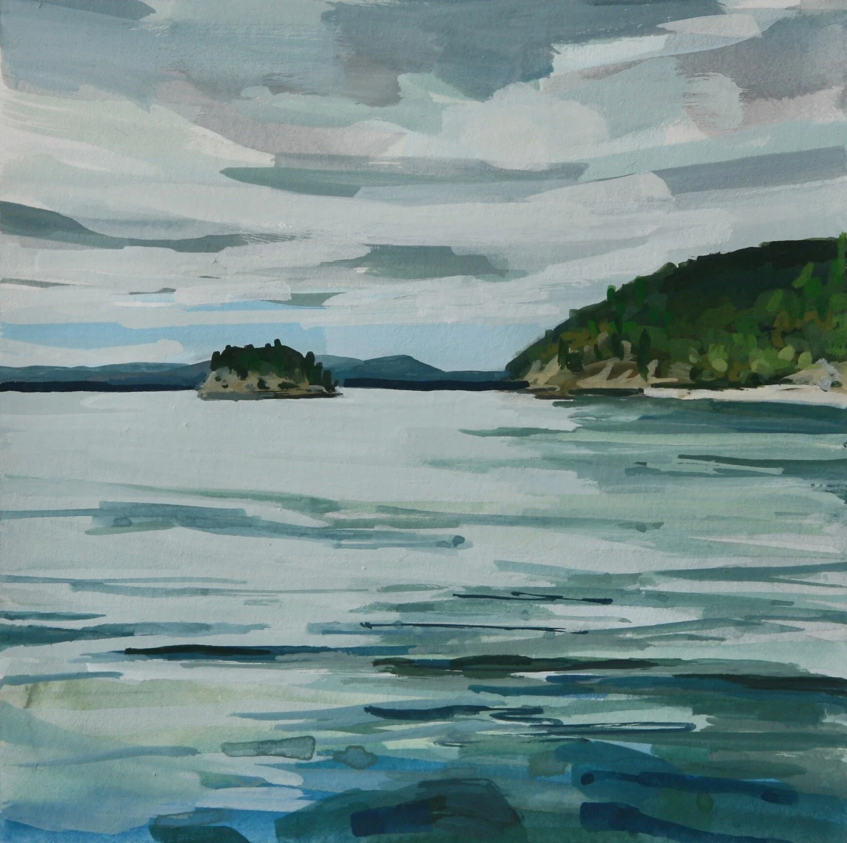 ‘Little Island’ 2019 4” x 4” gouache on paper sold