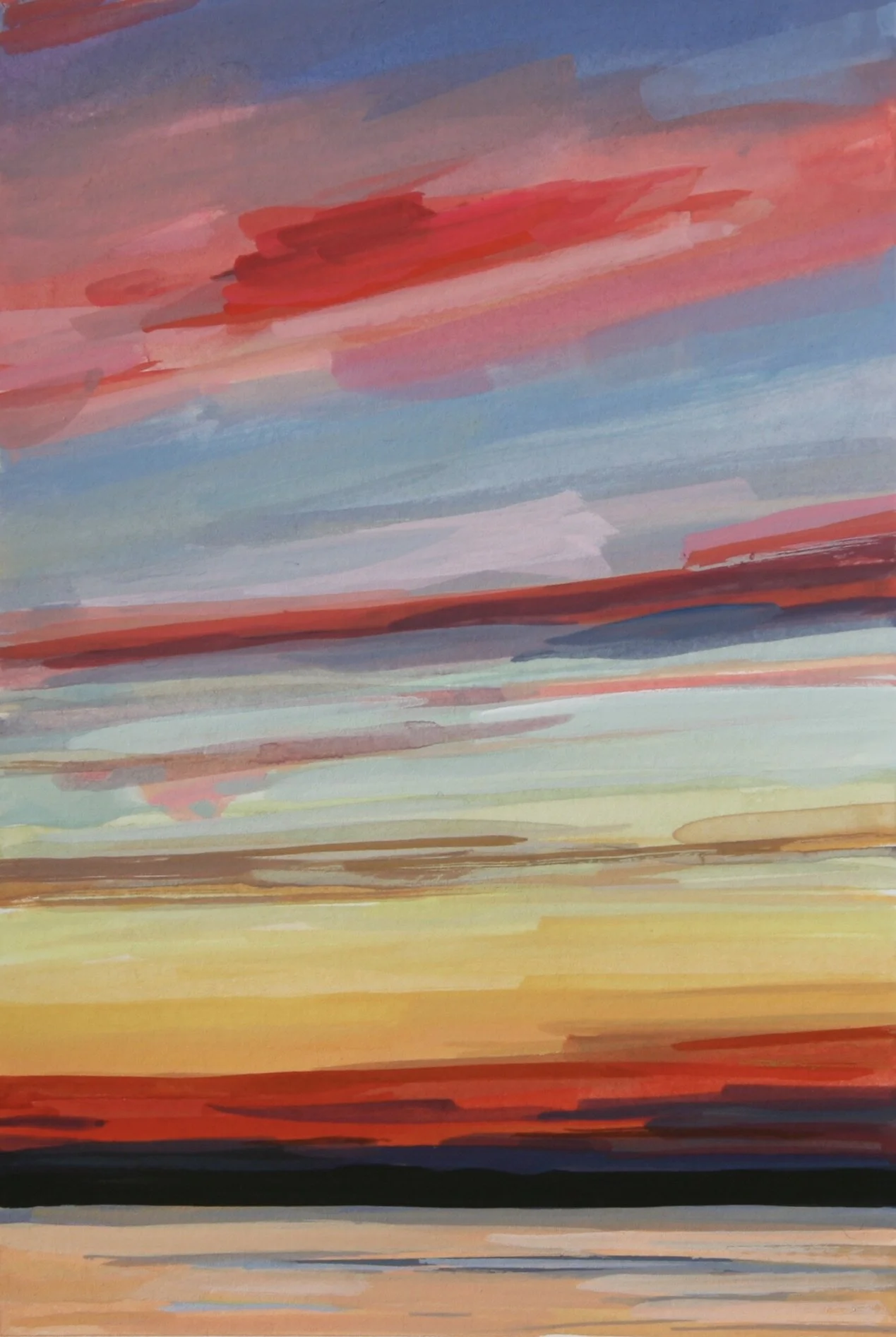 ‘Sunset Stripes V’20204” x 6”gouache on papersold