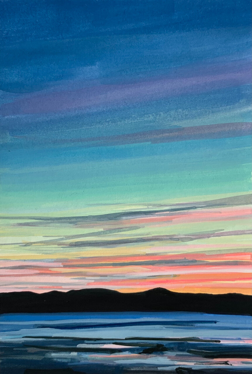 ‘Pleasant Beach I’20204” x 6”gouache on papersold