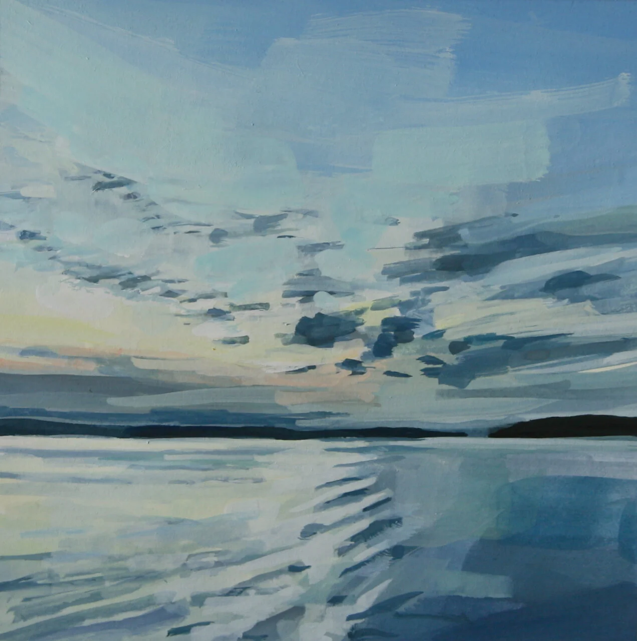 ‘Periwinkle Wake I’20204” x 4”gouache on papersold