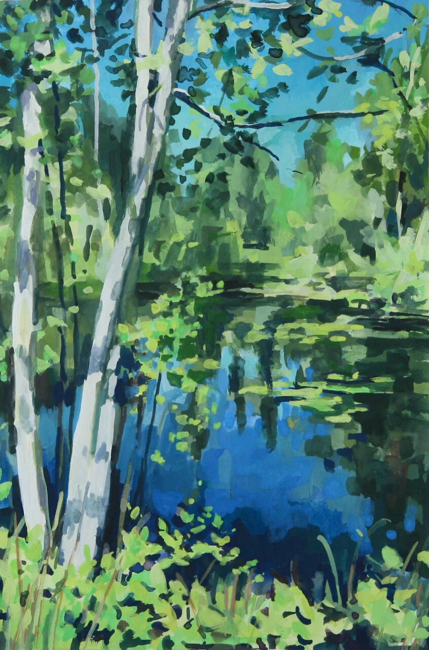‘Battle Point Pond I’20204” x 6”gouache on papersold