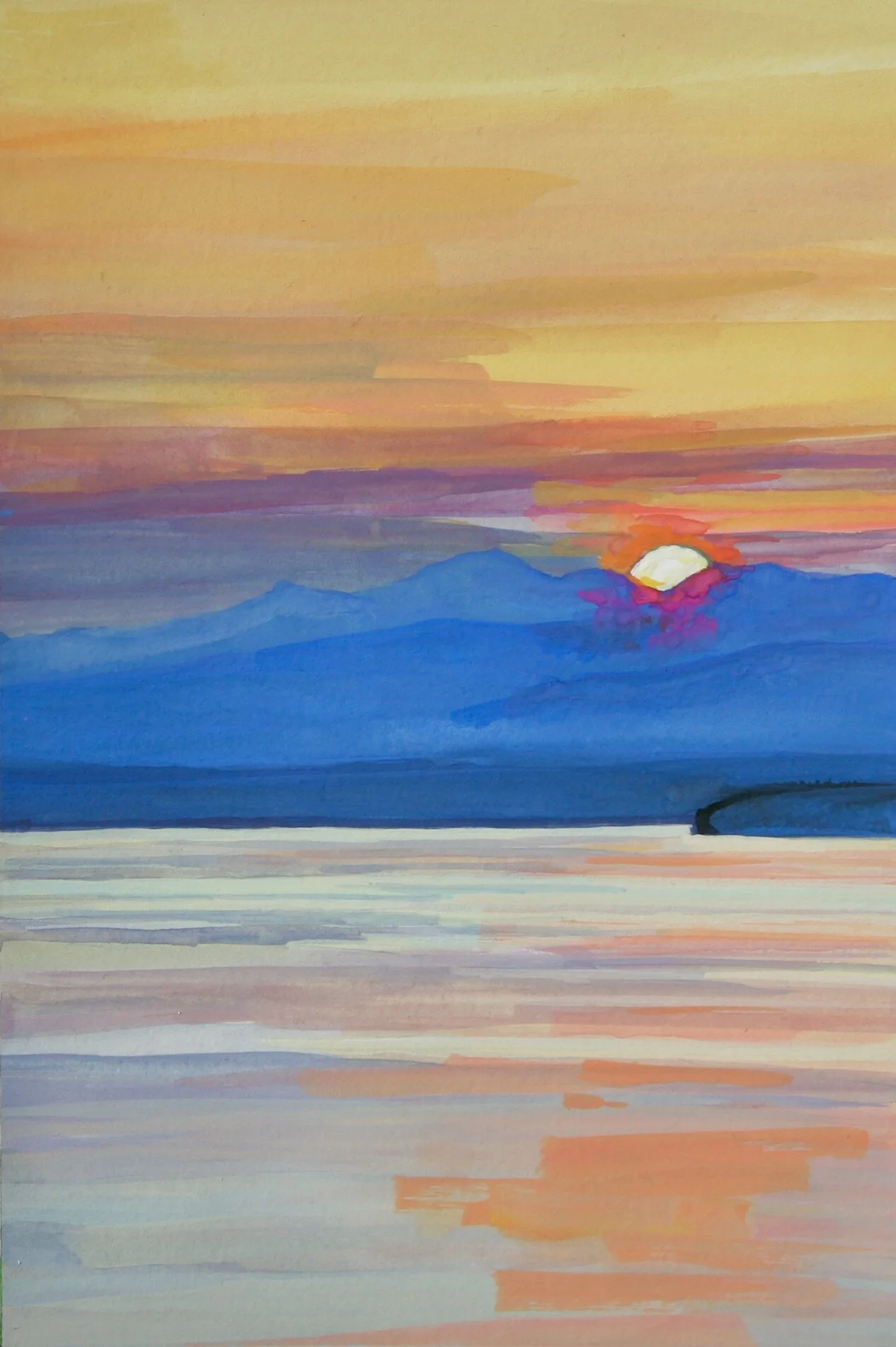 ‘Burnt Orange Glow I’20204” x 6”gouache on papersold