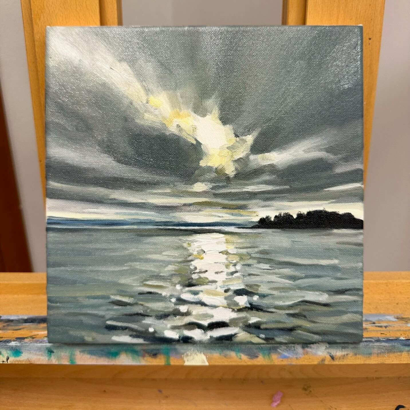 Another new little piece. The view from the Bainbridge ferry is beautiful in all seasons, but our moody, gray PNW winters make for some very dramatic moments.