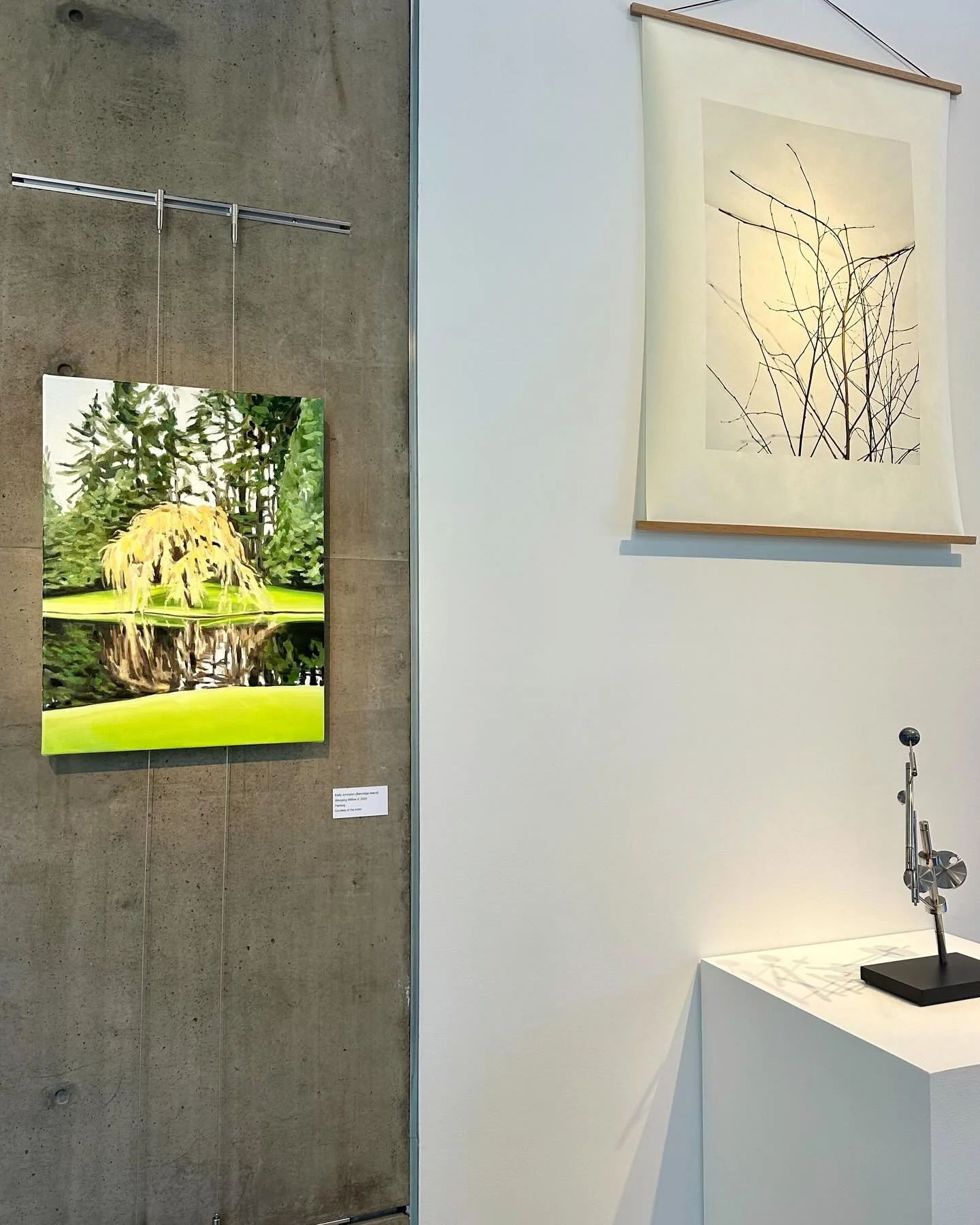 I&rsquo;m happy to share that two of my recent paintings are included in the Bloedel Reserve: 10 Years of Creative Residencies exhibit at @bimuseum.of.art now through Sept. 28. Stop by and see &lsquo;Weeping Willow I&rsquo; and Weeping Willow II&rsqu