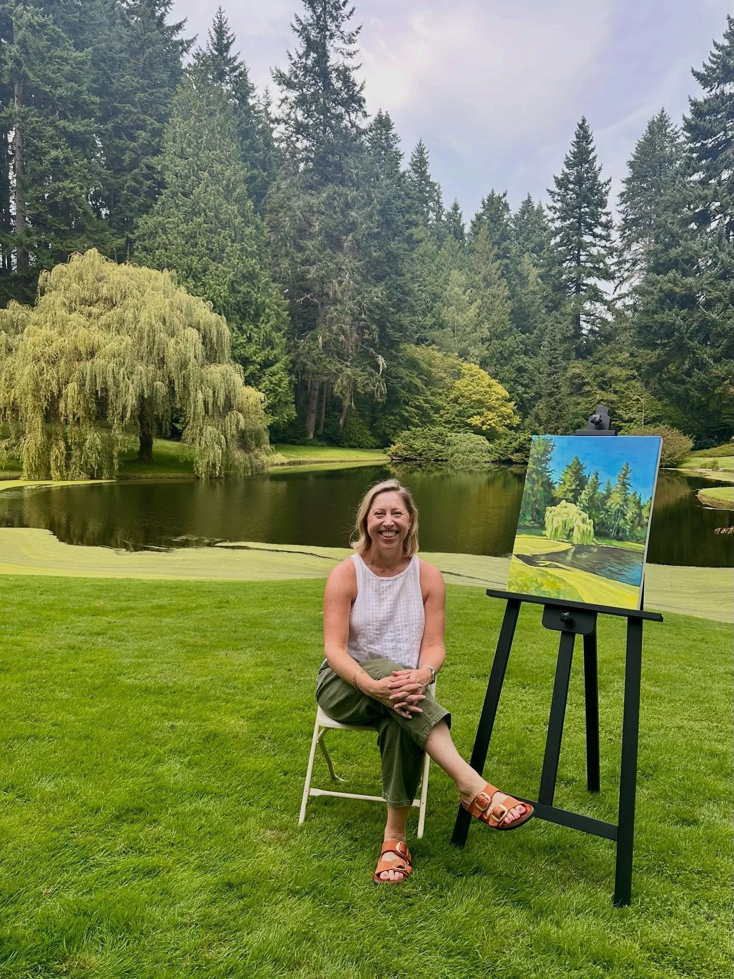I had such a lovely day at @bloedelreserve for their Summer Social event this past Friday! The highlight for me was being able to exhibit my paintings in the places that inspired them. Scroll for a few photos &harr;️

It was a great crowd and the per