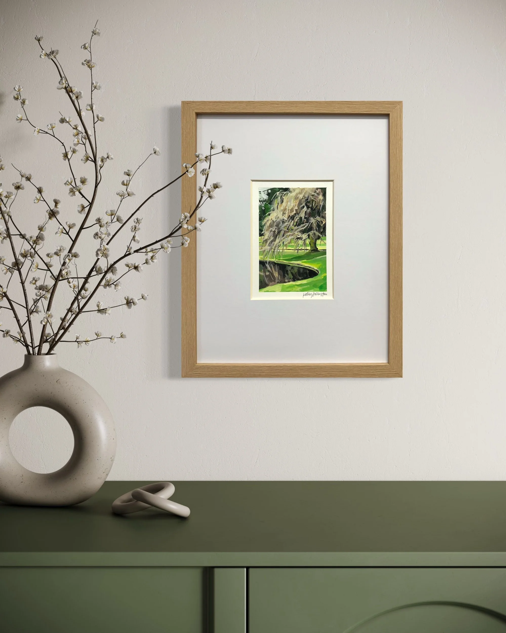 Weeping Willow I Framed Study 12" x 15"