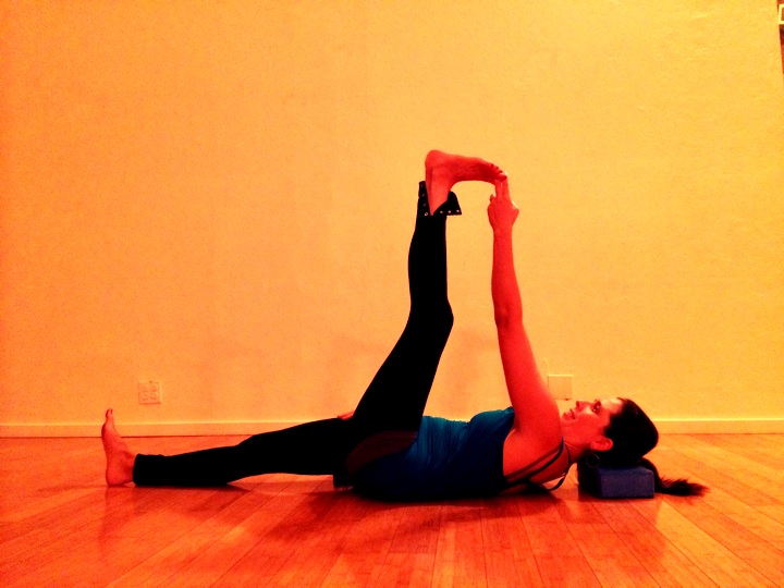 Supta padangusthasana with big toe hold.