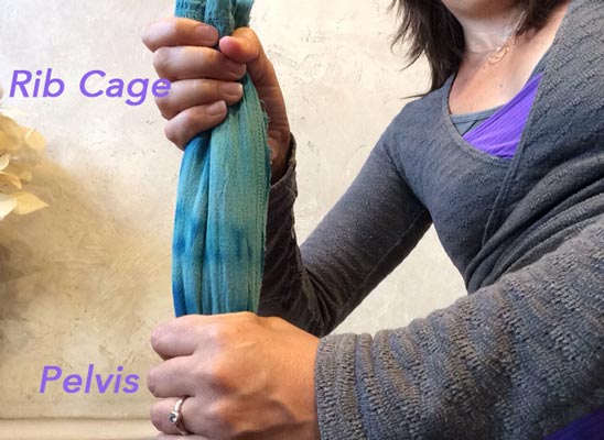 No twist has taken place here because the rib cage and pelvis are facing the same direction.