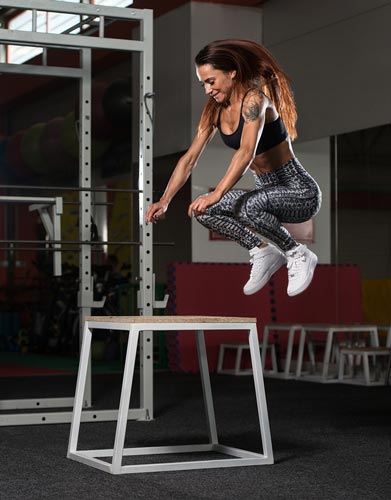 An example of a plyometric exercise.